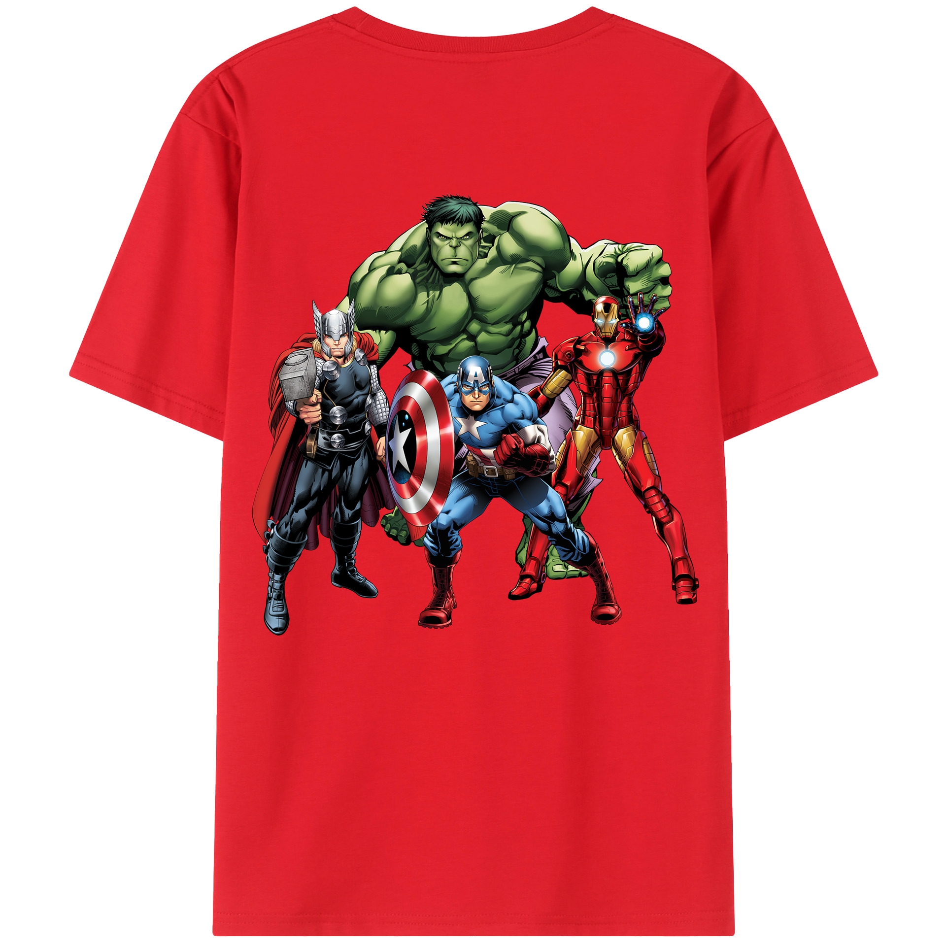 （画像用） アベンジャーズ The Avengers 綿100％半袖Tシャツ（背面プリント）