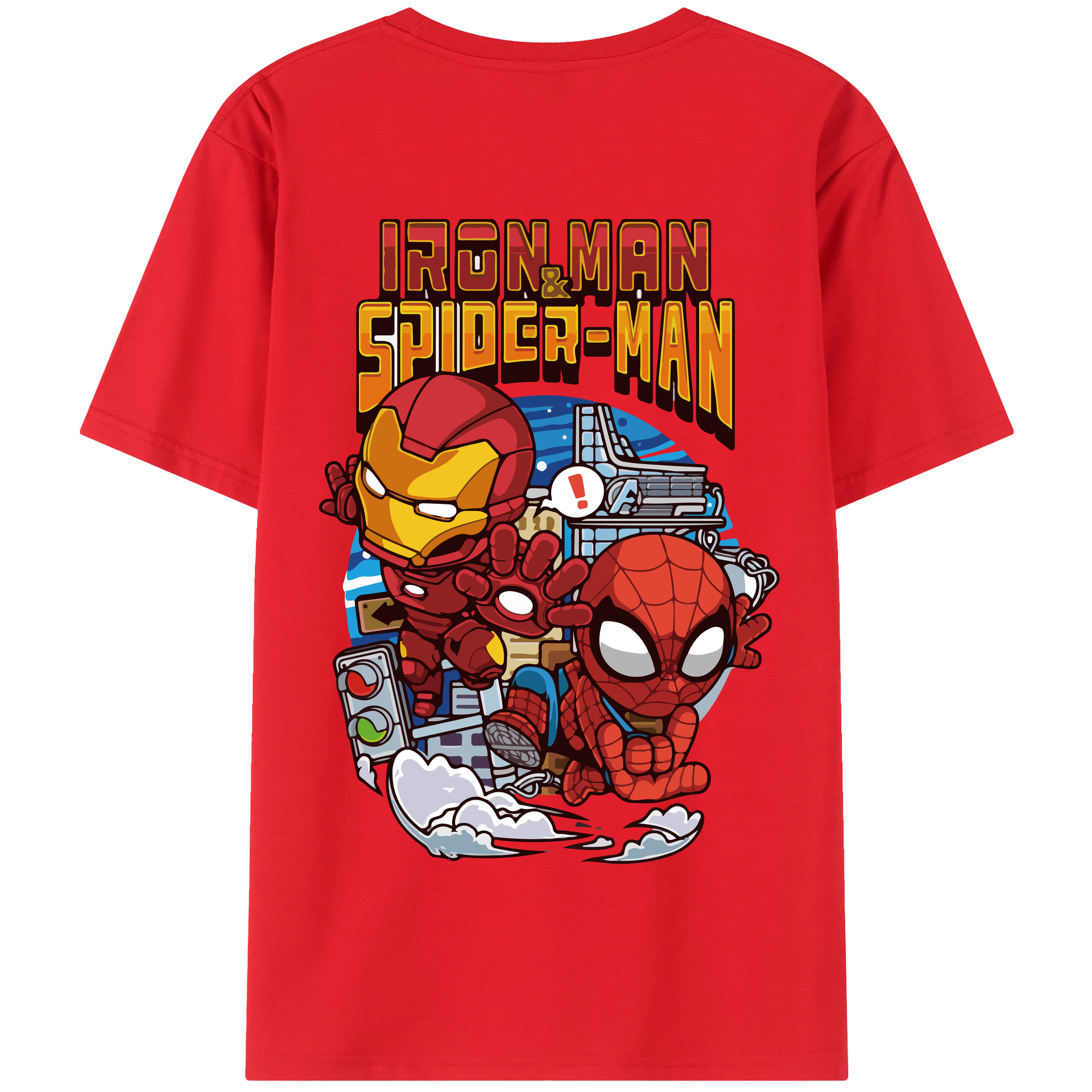 （画像用） アベンジャーズ The Avengers 綿100％半袖Tシャツ（背面プリント）
