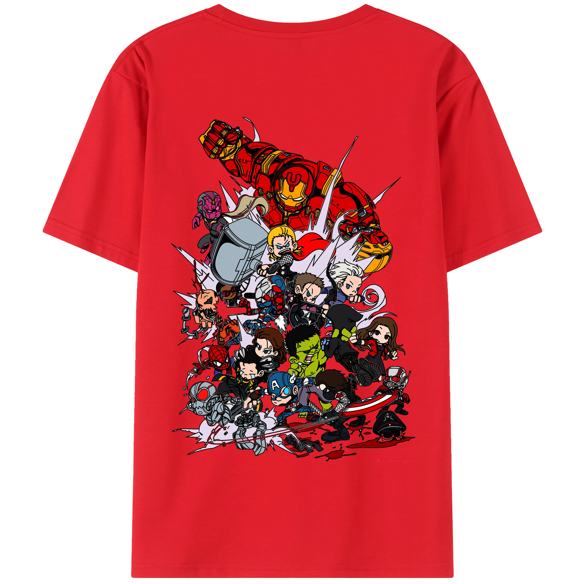 （画像用） アベンジャーズ The Avengers 綿100％半袖Tシャツ（背面プリント）