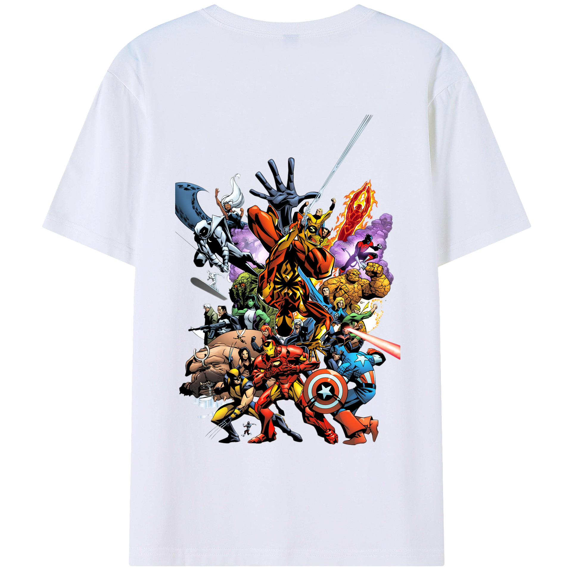 （画像用） アベンジャーズ The Avengers 綿100％半袖Tシャツ（背面プリント）
