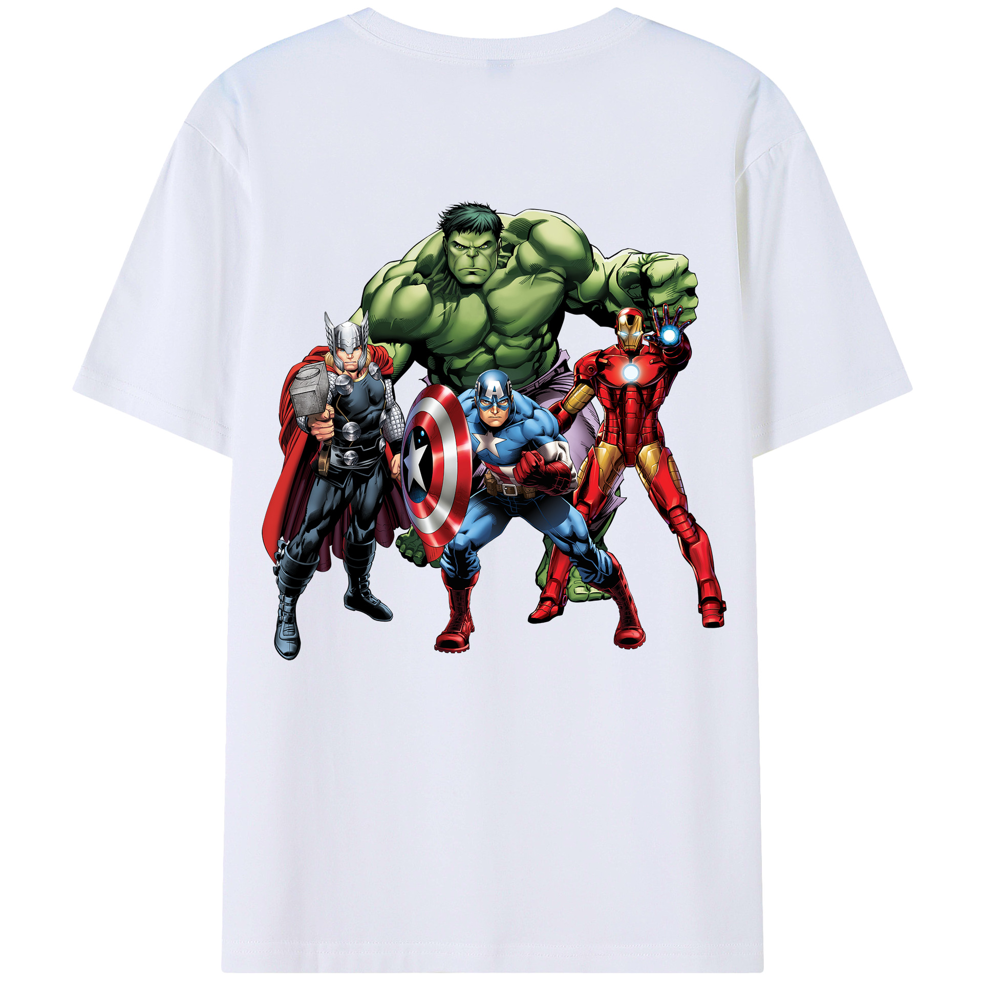 （画像用） アベンジャーズ The Avengers 綿100％半袖Tシャツ（背面プリント）