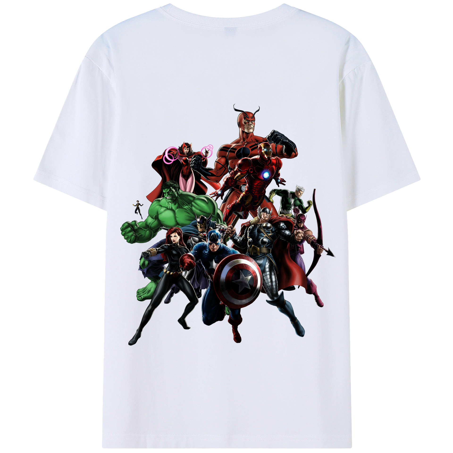 （画像用） アベンジャーズ The Avengers 綿100％半袖Tシャツ（背面プリント）