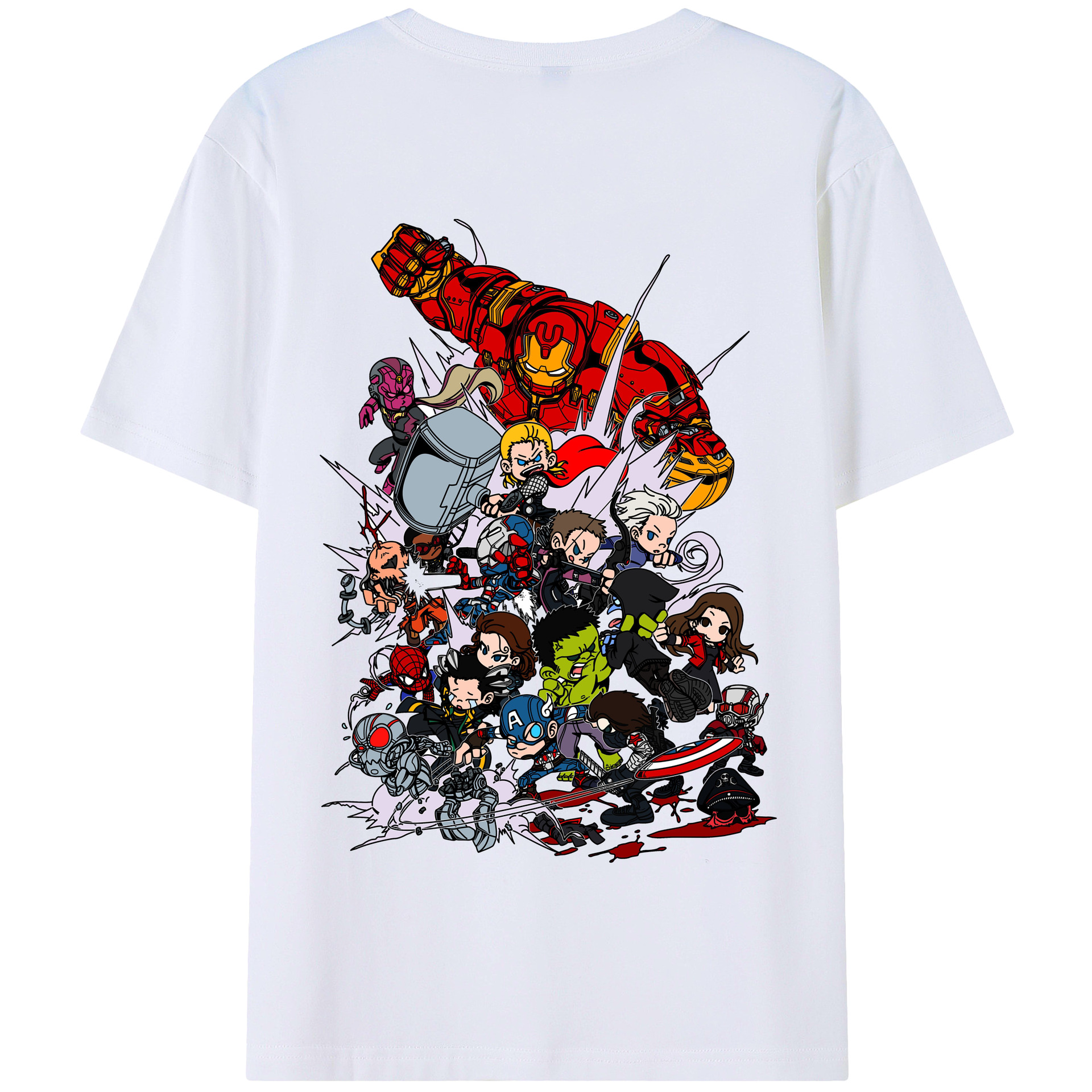（画像用） アベンジャーズ The Avengers 綿100％半袖Tシャツ（背面プリント）