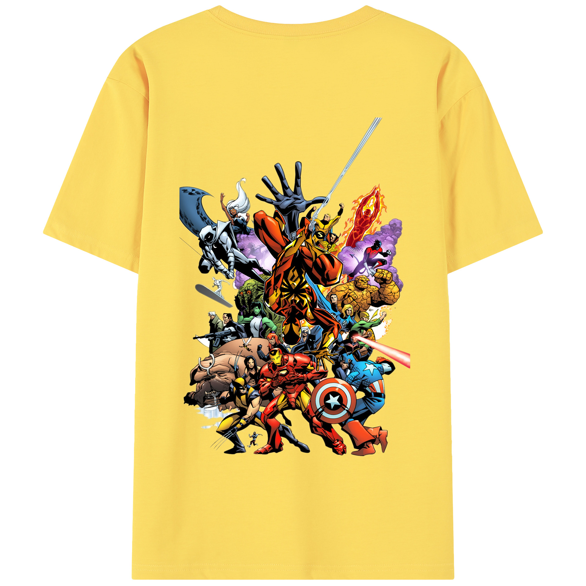 （画像用） アベンジャーズ The Avengers 綿100％半袖Tシャツ（背面プリント）
