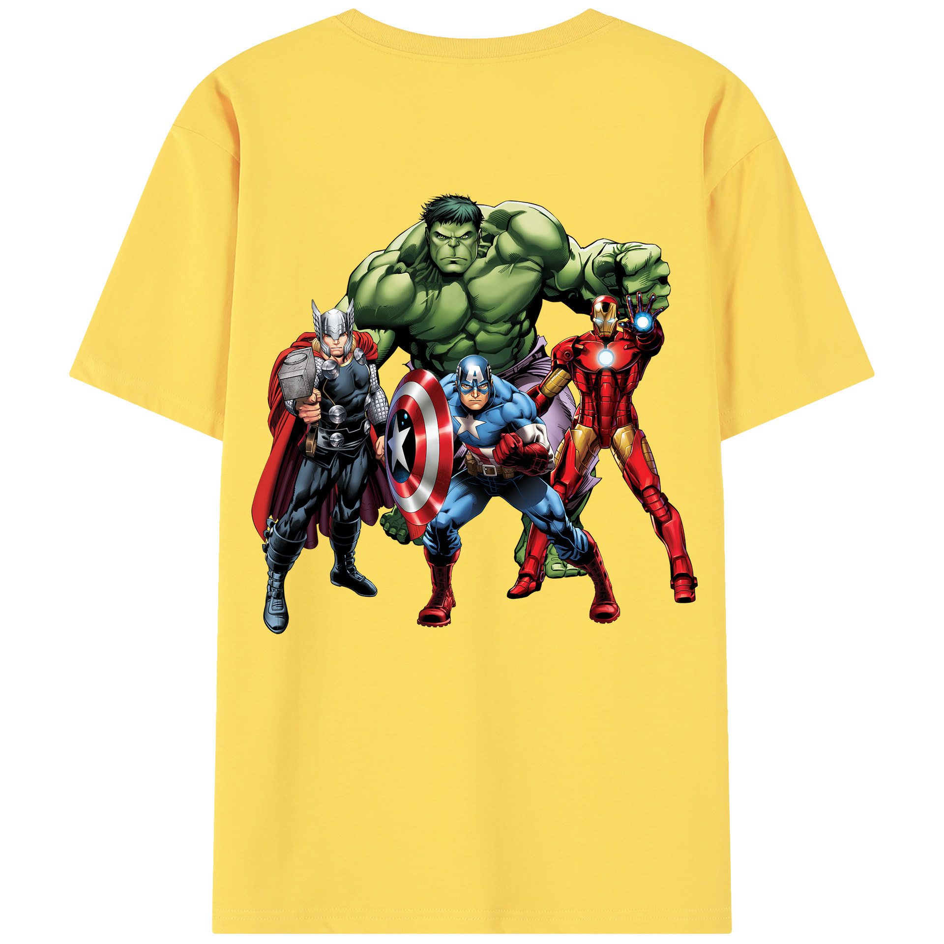 （画像用） アベンジャーズ The Avengers 綿100％半袖Tシャツ（背面プリント）