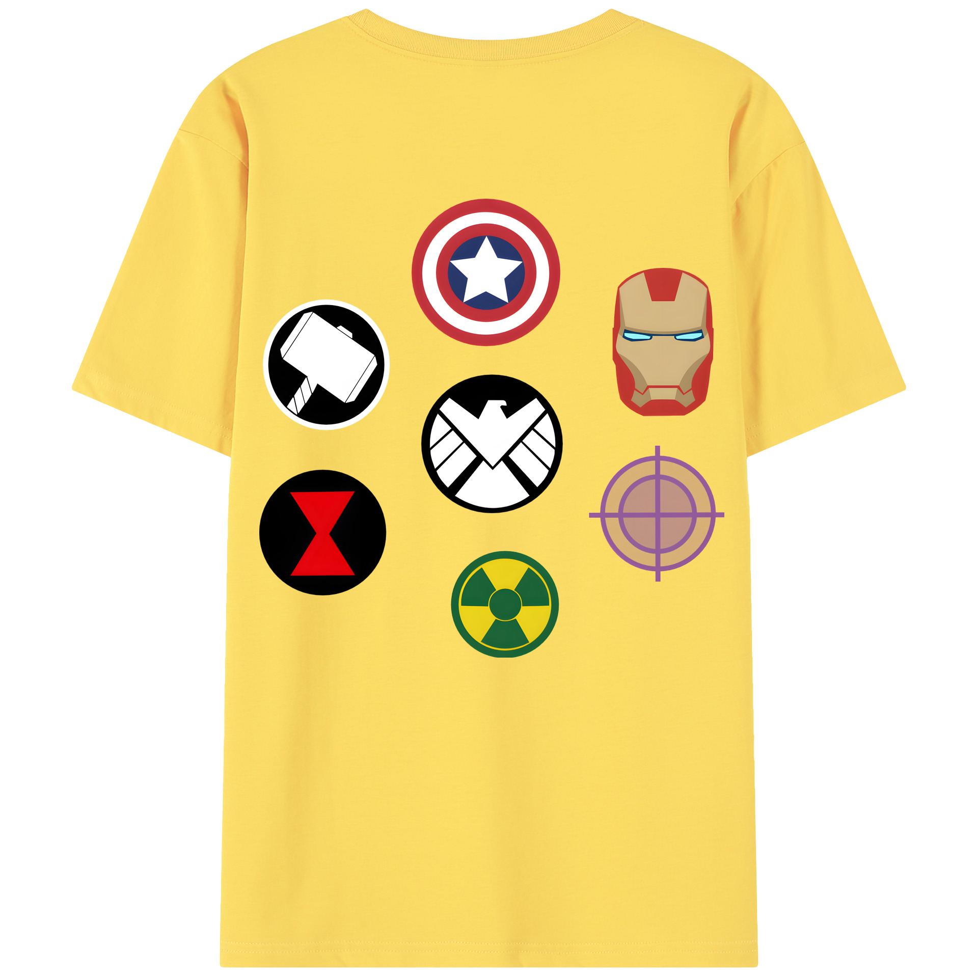 （画像用） アベンジャーズ The Avengers 綿100％半袖Tシャツ（背面プリント）