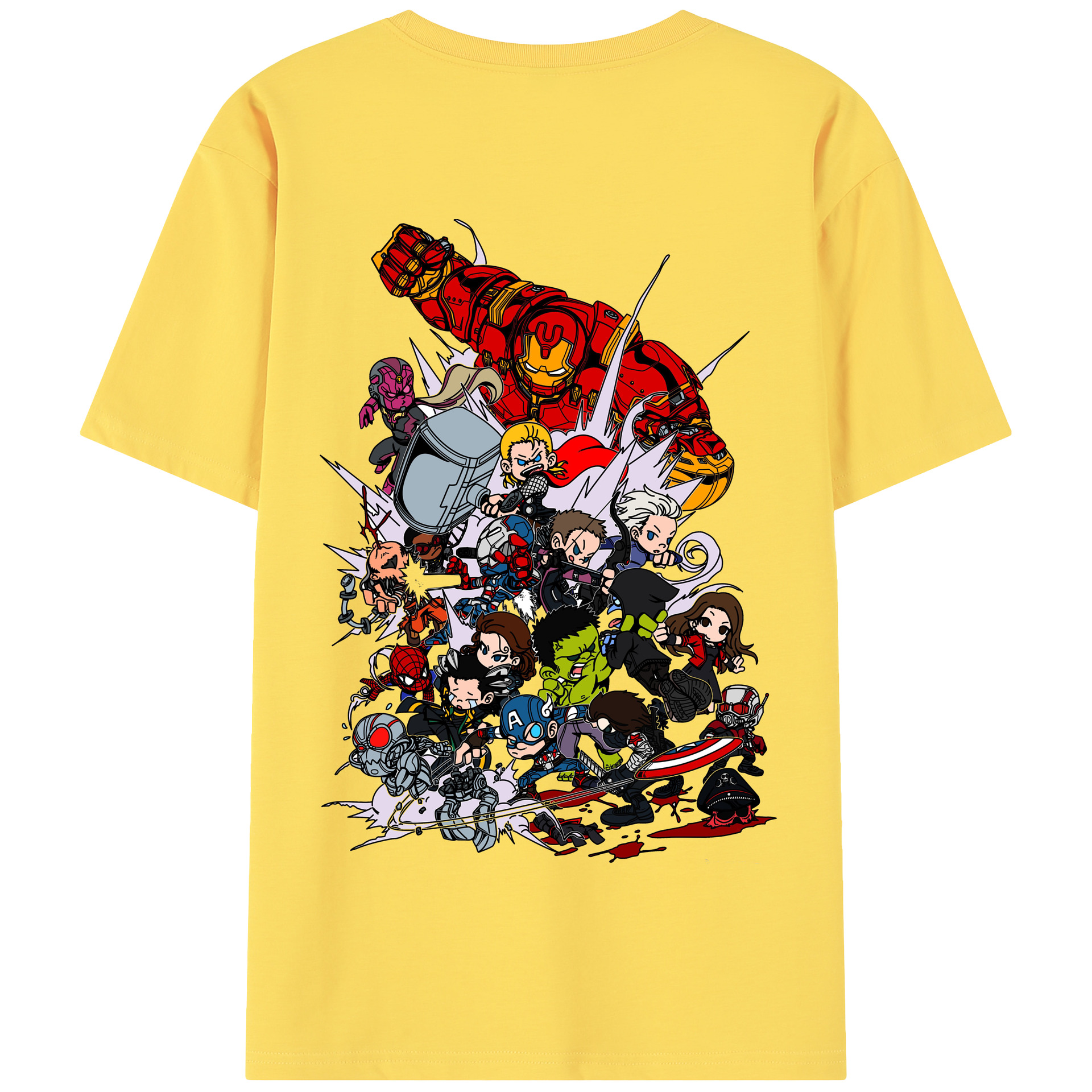 （画像用） アベンジャーズ The Avengers 綿100％半袖Tシャツ（背面プリント）