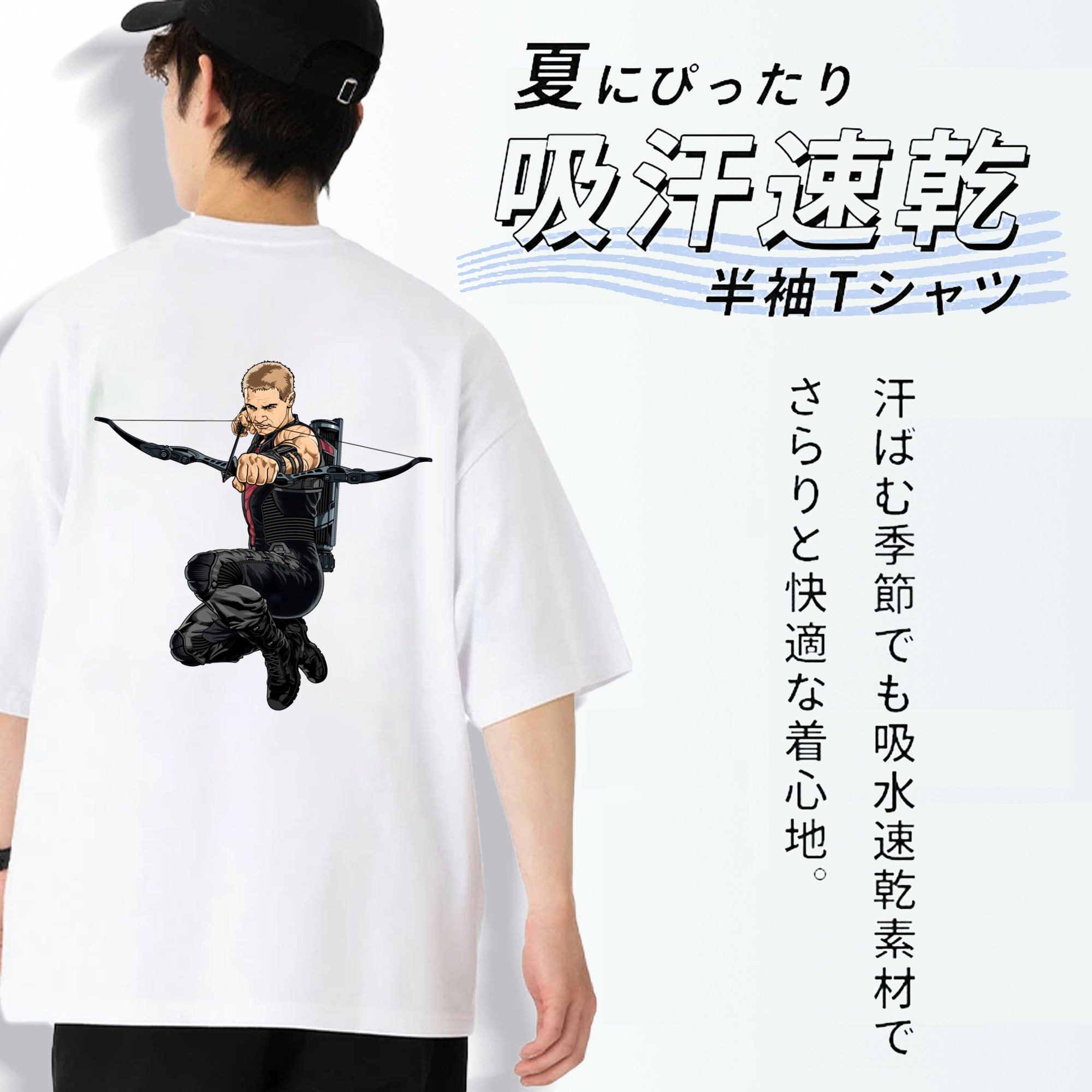 アベンジャーズ The Avengers 綿100％半袖Tシャツ（背面プリント）