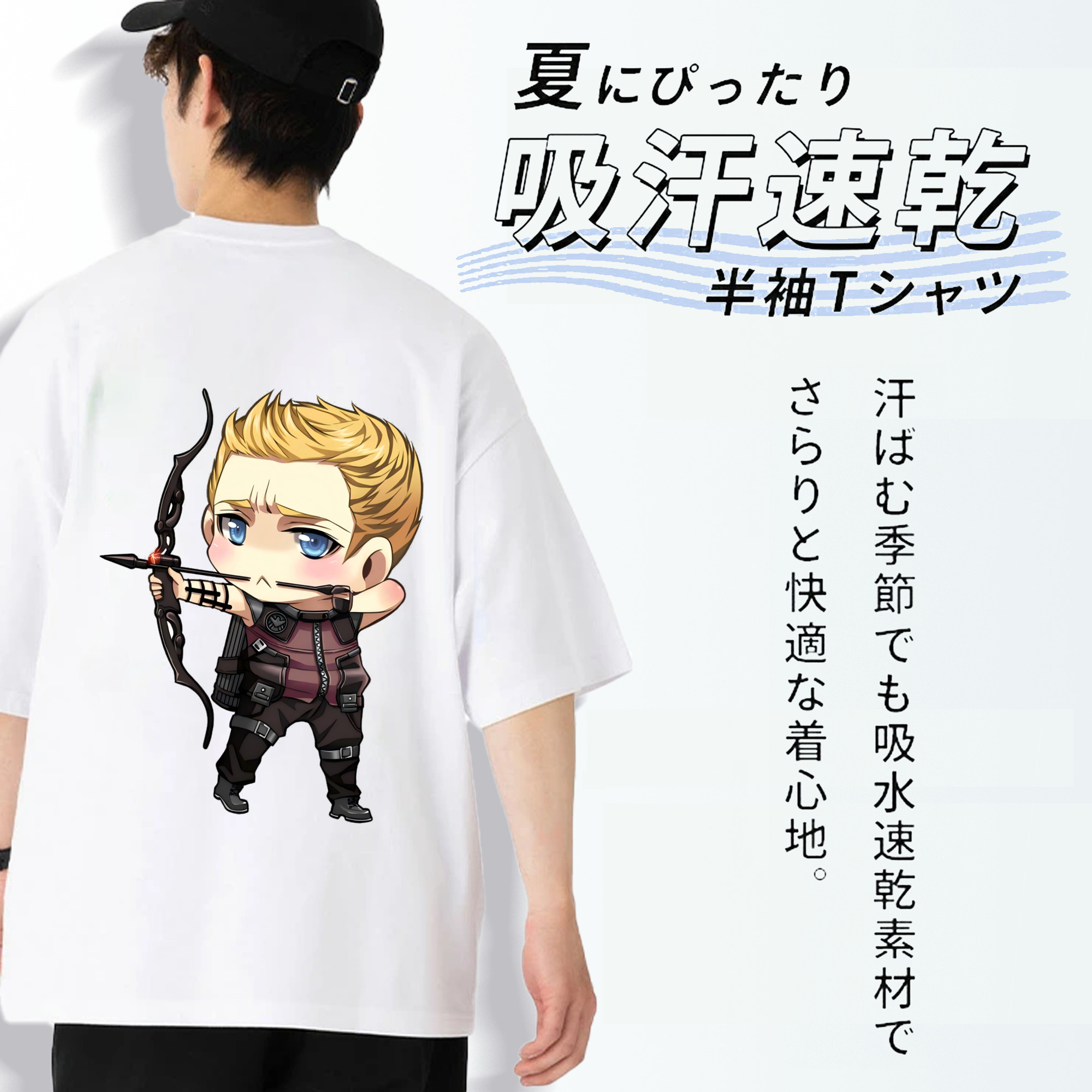 アベンジャーズ The Avengers 綿100％半袖Tシャツ（背面プリント）