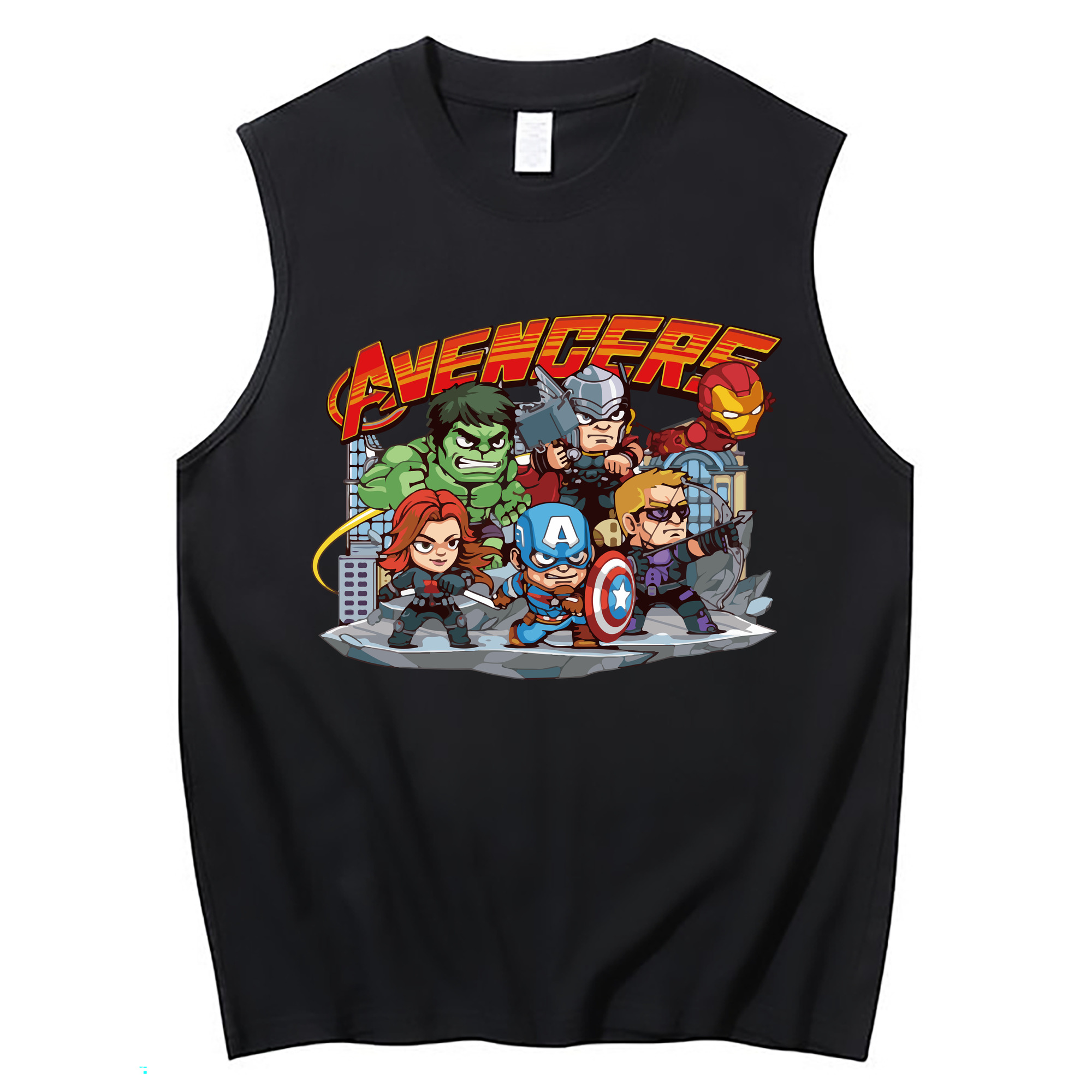 （画像用） アベンジャーズ The Avengers コットン100％タンクトップ（フロントプリント）