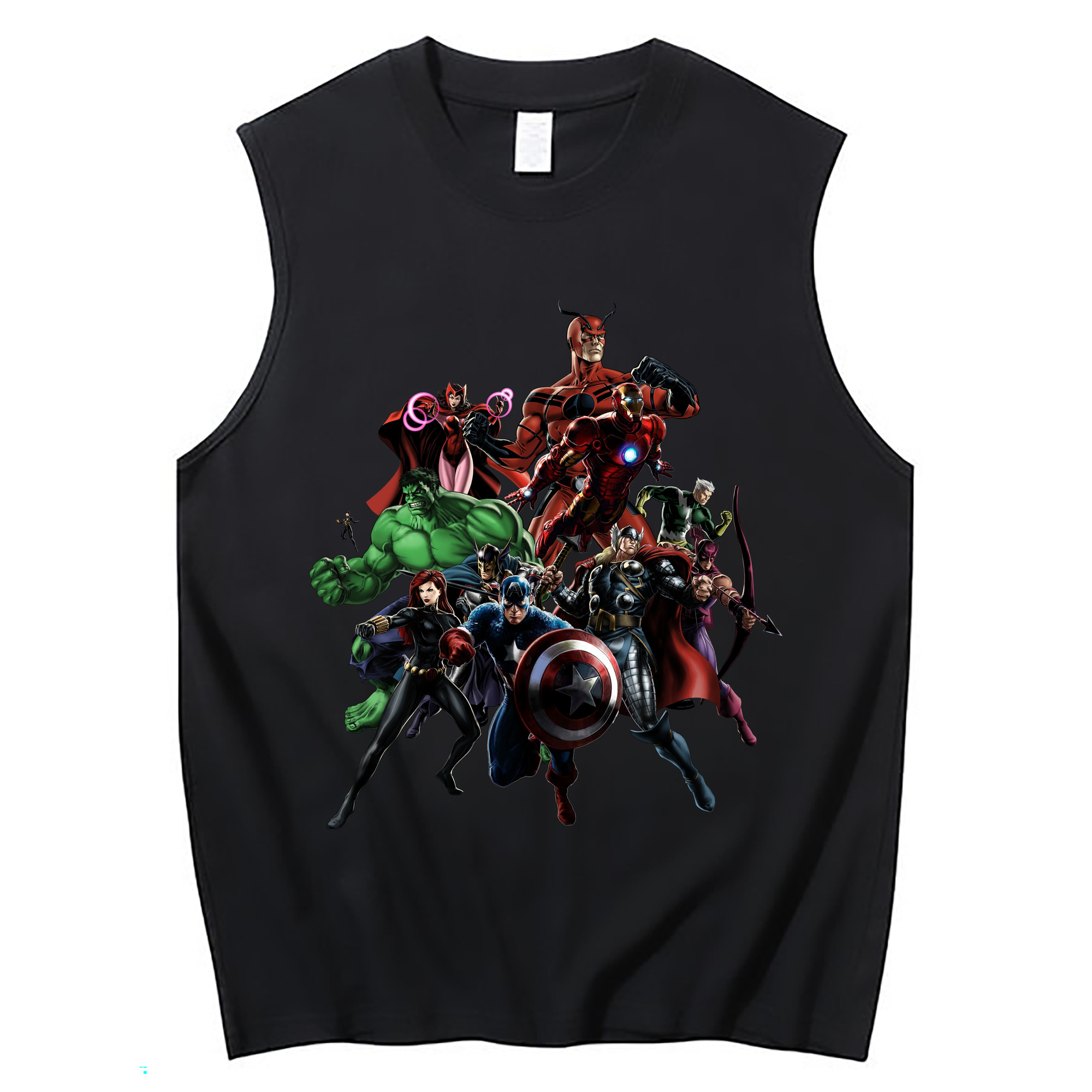（画像用） アベンジャーズ The Avengers コットン100％タンクトップ（フロントプリント）