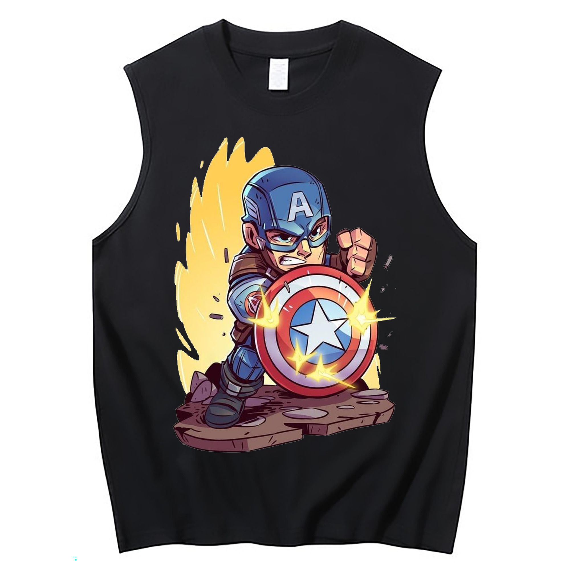（画像用） アベンジャーズ The Avengers コットン100％タンクトップ（フロントプリント）