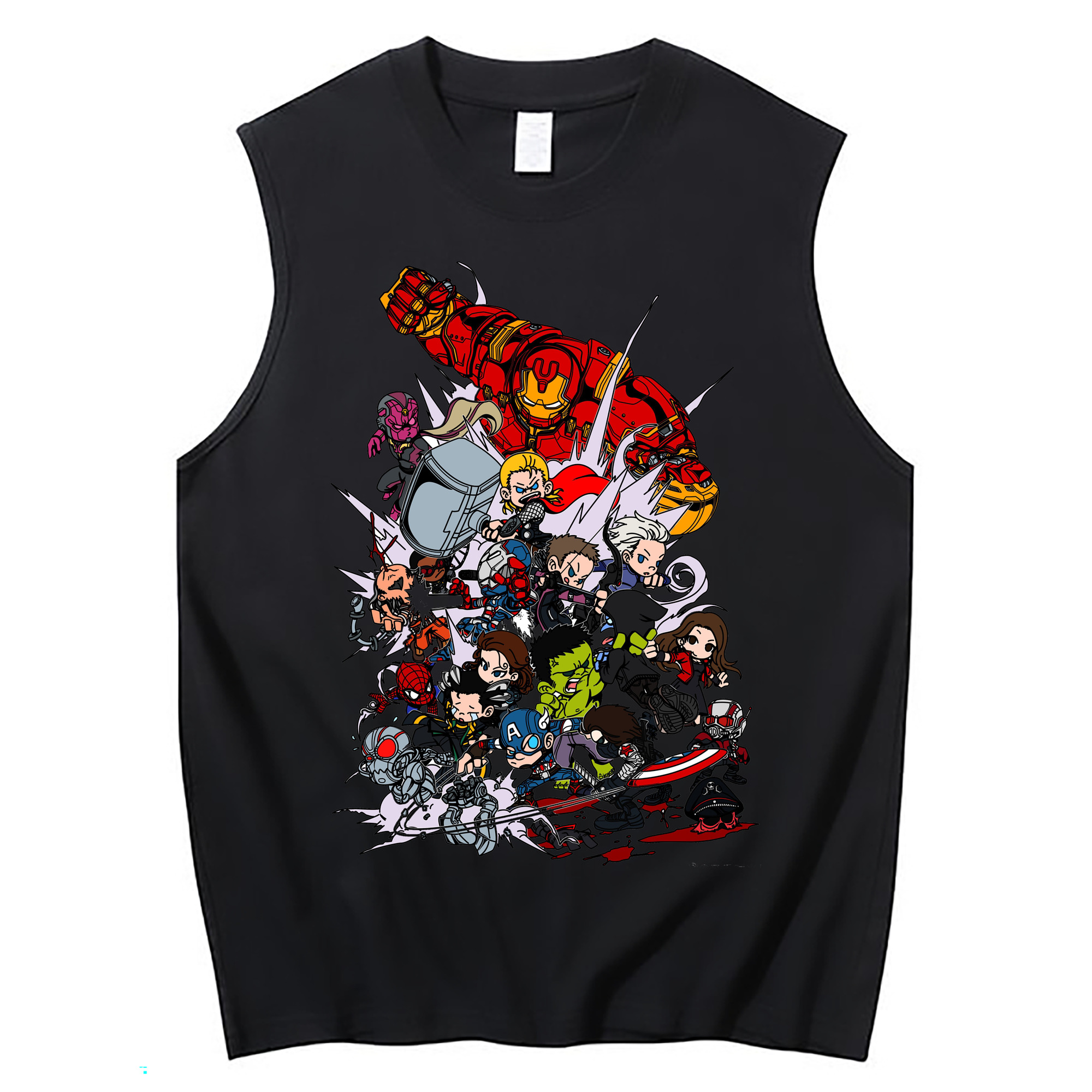 （画像用） アベンジャーズ The Avengers コットン100％タンクトップ（フロントプリント）