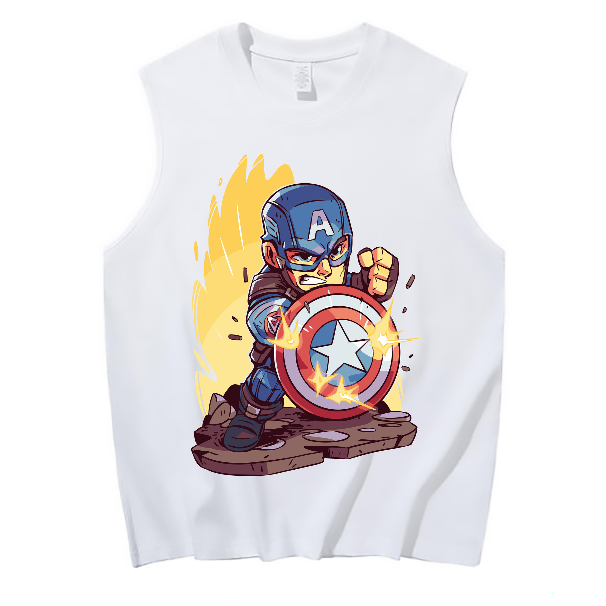 （画像用） アベンジャーズ The Avengers コットン100％タンクトップ（フロントプリント）