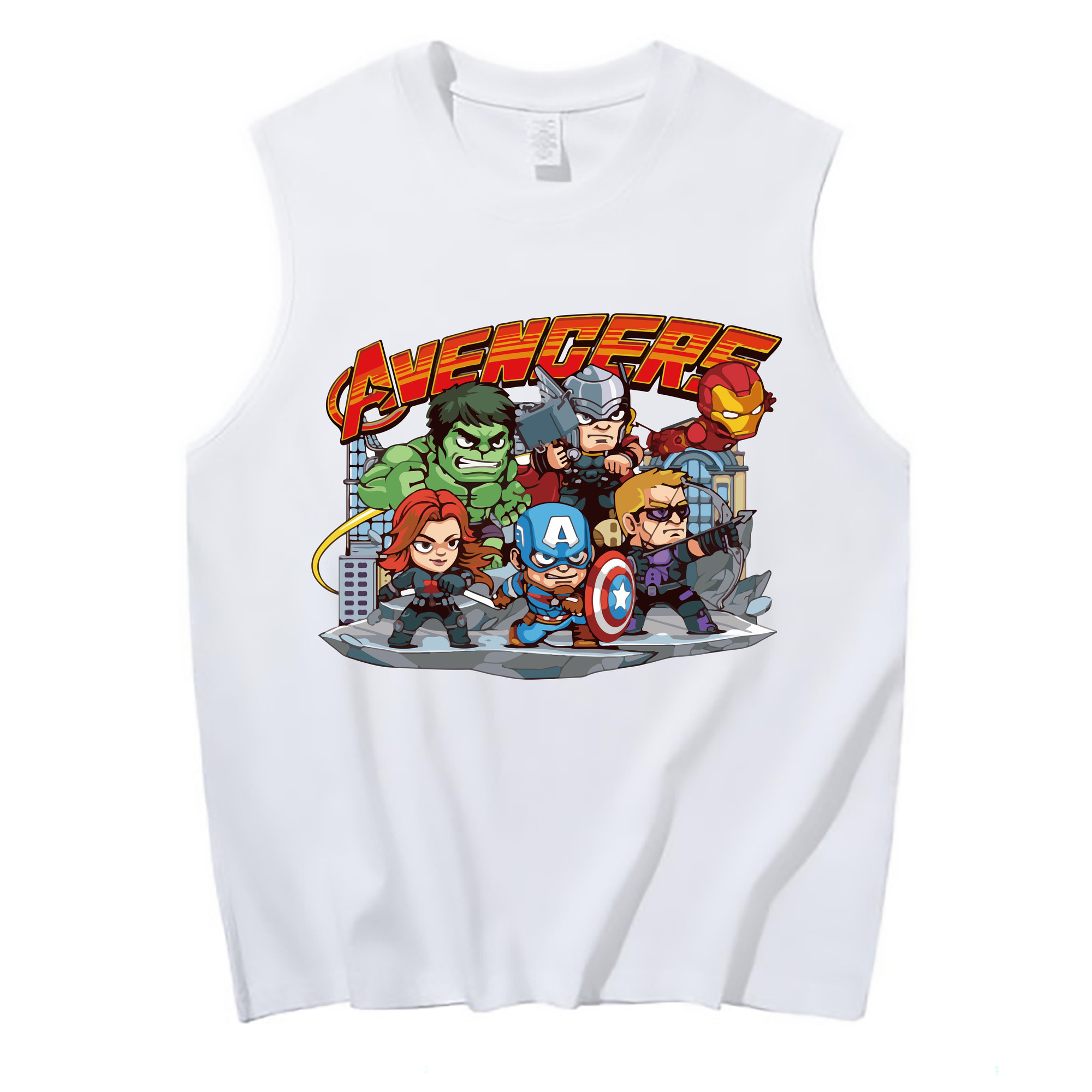 （画像用） アベンジャーズ The Avengers コットン100％タンクトップ（フロントプリント）