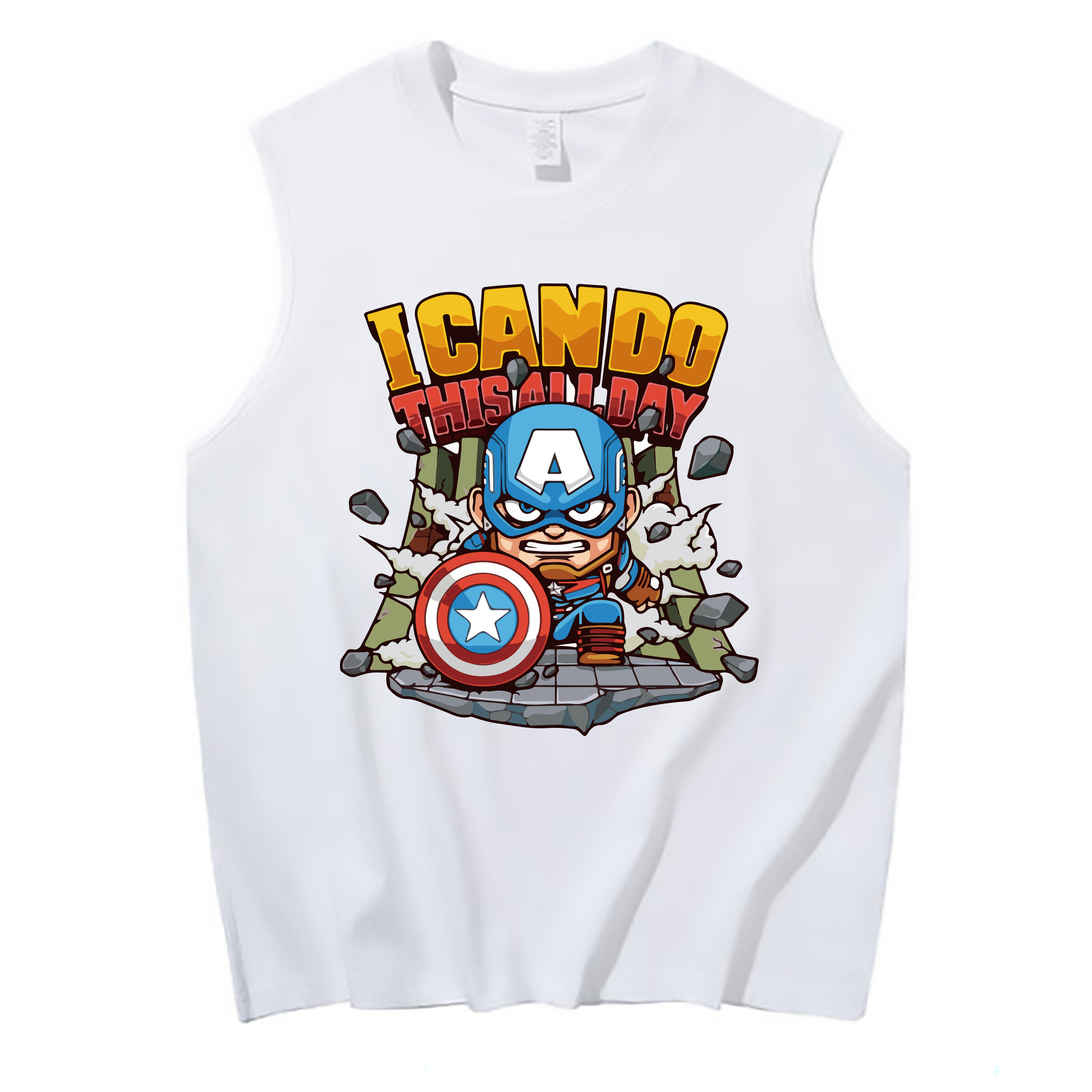 （画像用） アベンジャーズ The Avengers コットン100％タンクトップ（フロントプリント）