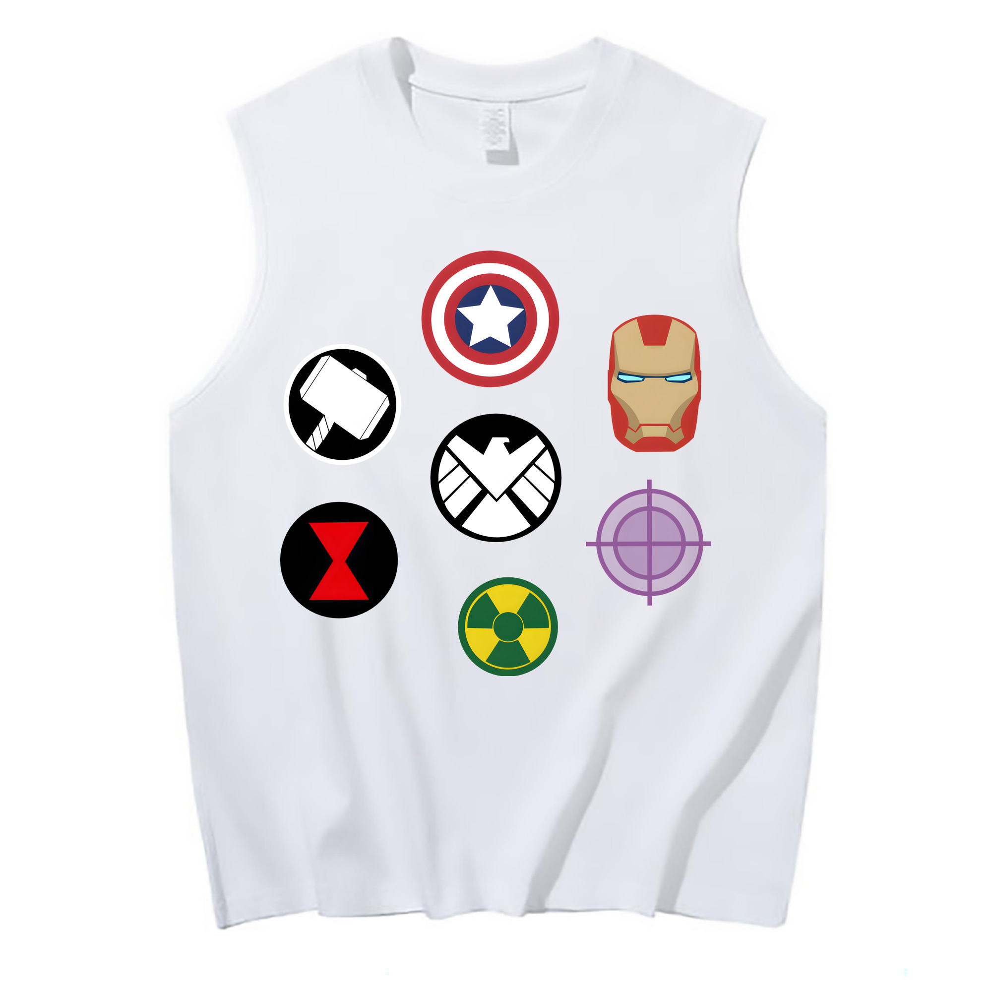 （画像用） アベンジャーズ The Avengers コットン100％タンクトップ（フロントプリント）