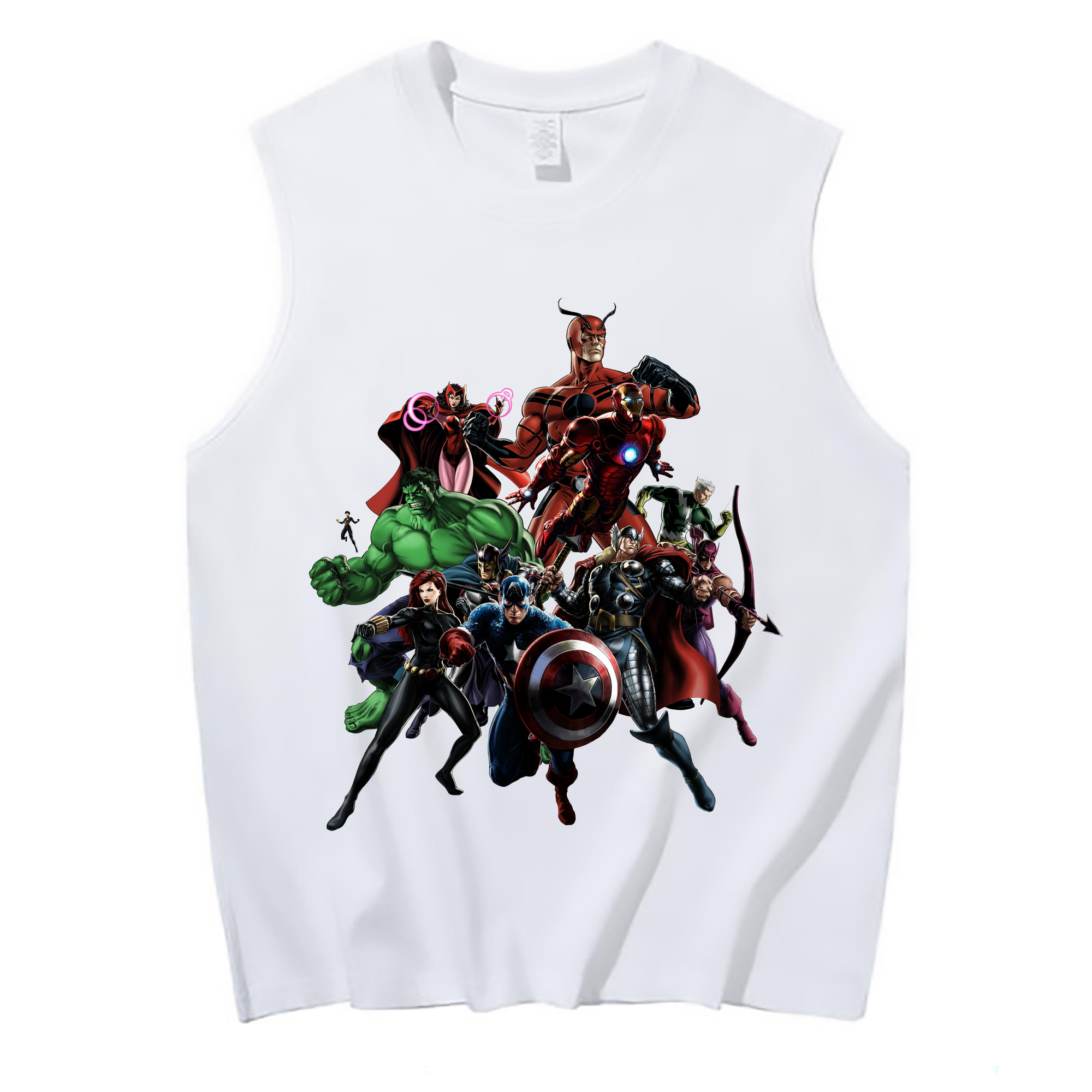 （画像用） アベンジャーズ The Avengers コットン100％タンクトップ（フロントプリント）