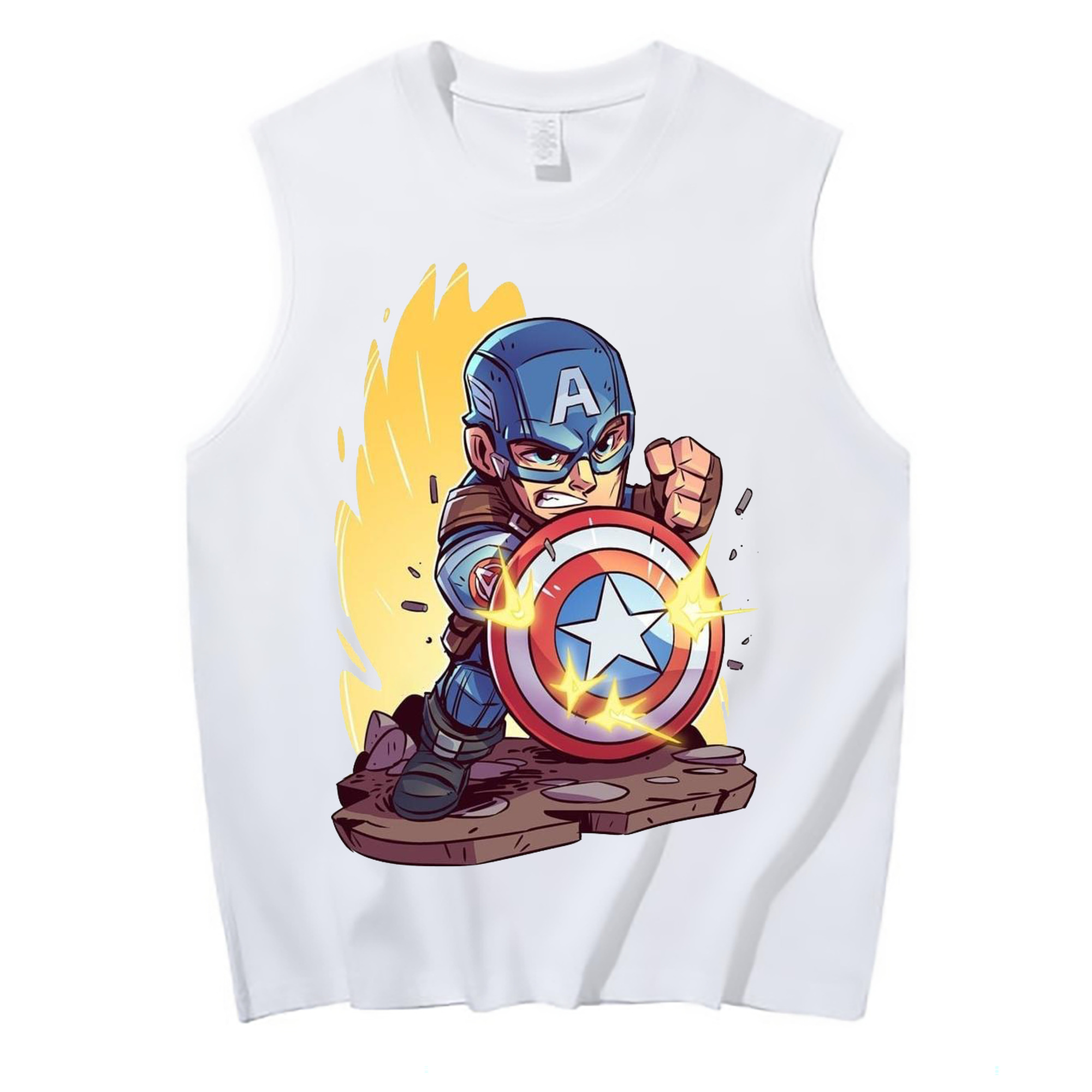 （画像用） アベンジャーズ The Avengers コットン100％タンクトップ（フロントプリント）