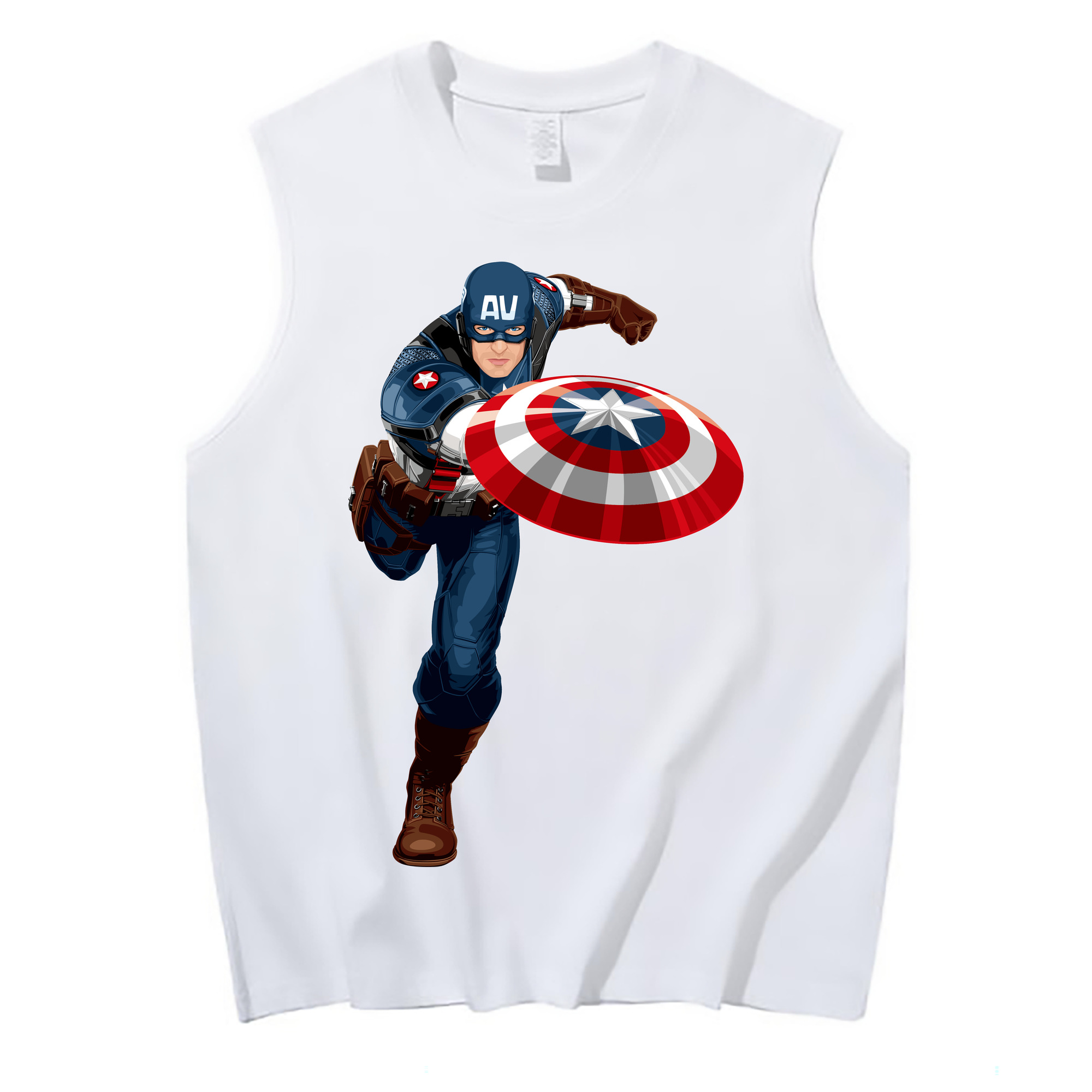 （画像用） アベンジャーズ The Avengers コットン100％タンクトップ（フロントプリント）