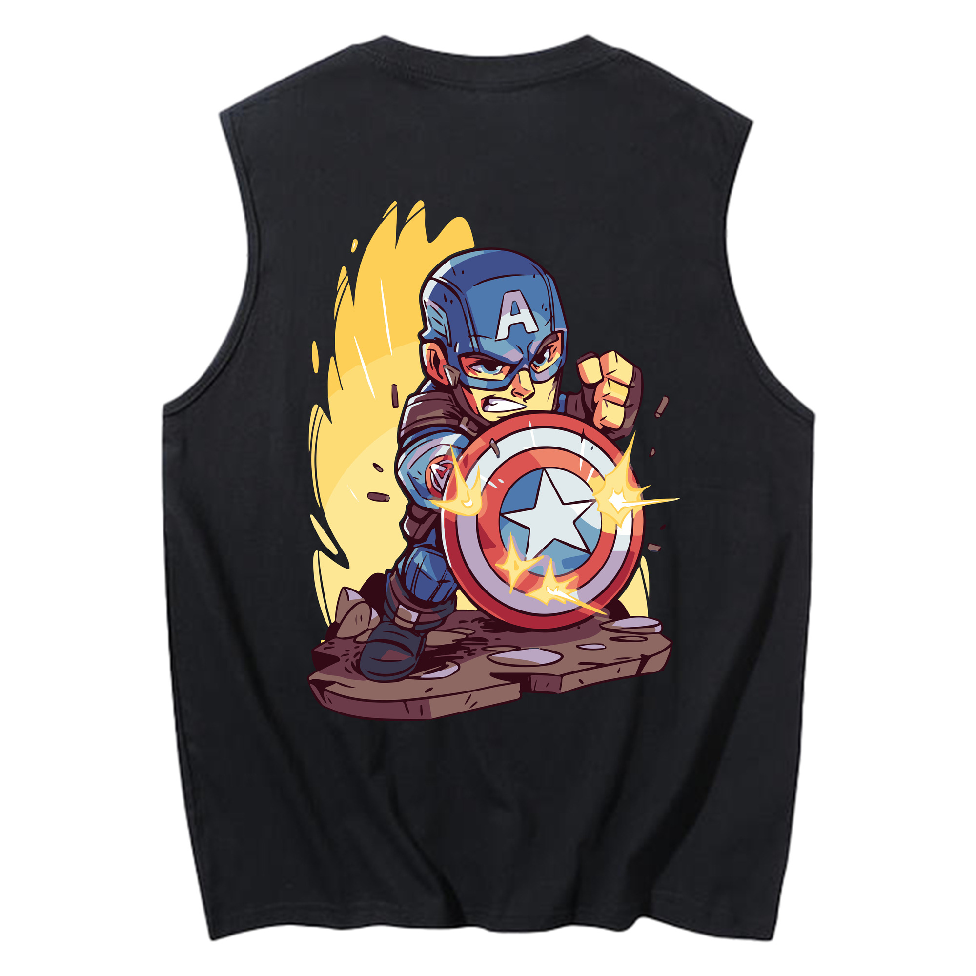 （画像用） アベンジャーズ The Avengers コットン100％タンクトップ（背面プリント）