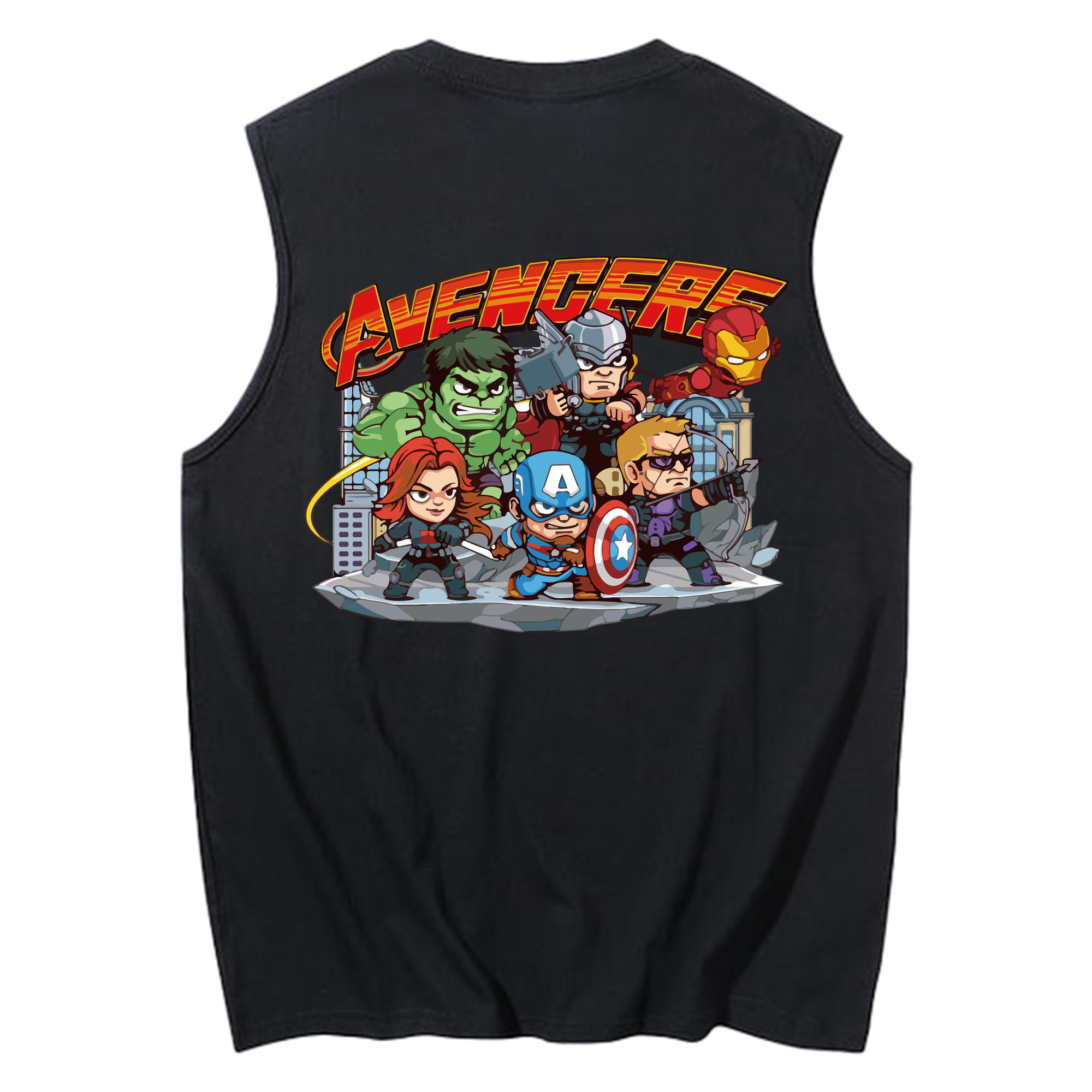 （画像用） アベンジャーズ The Avengers コットン100％タンクトップ（背面プリント）