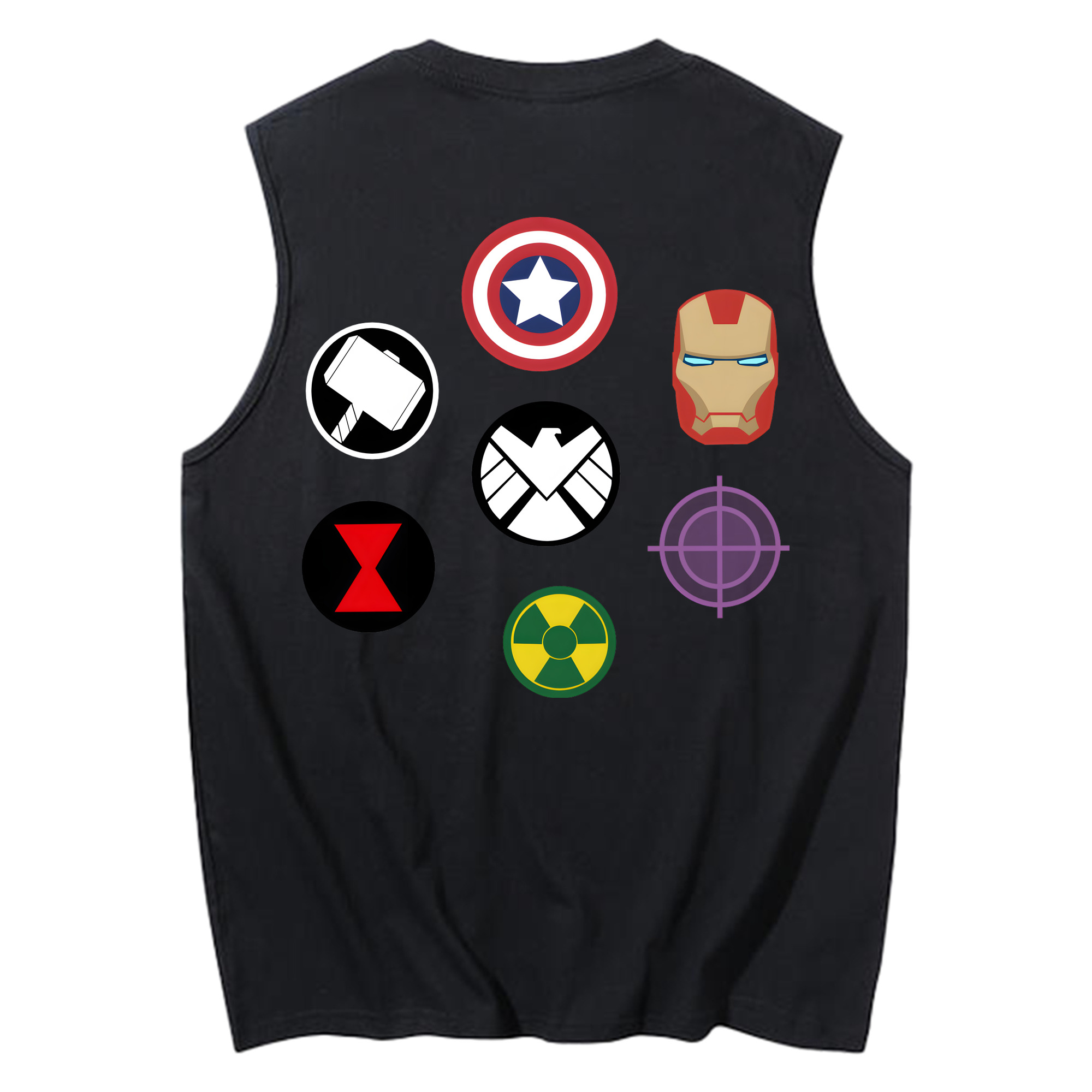 （画像用） アベンジャーズ The Avengers コットン100％タンクトップ（背面プリント）