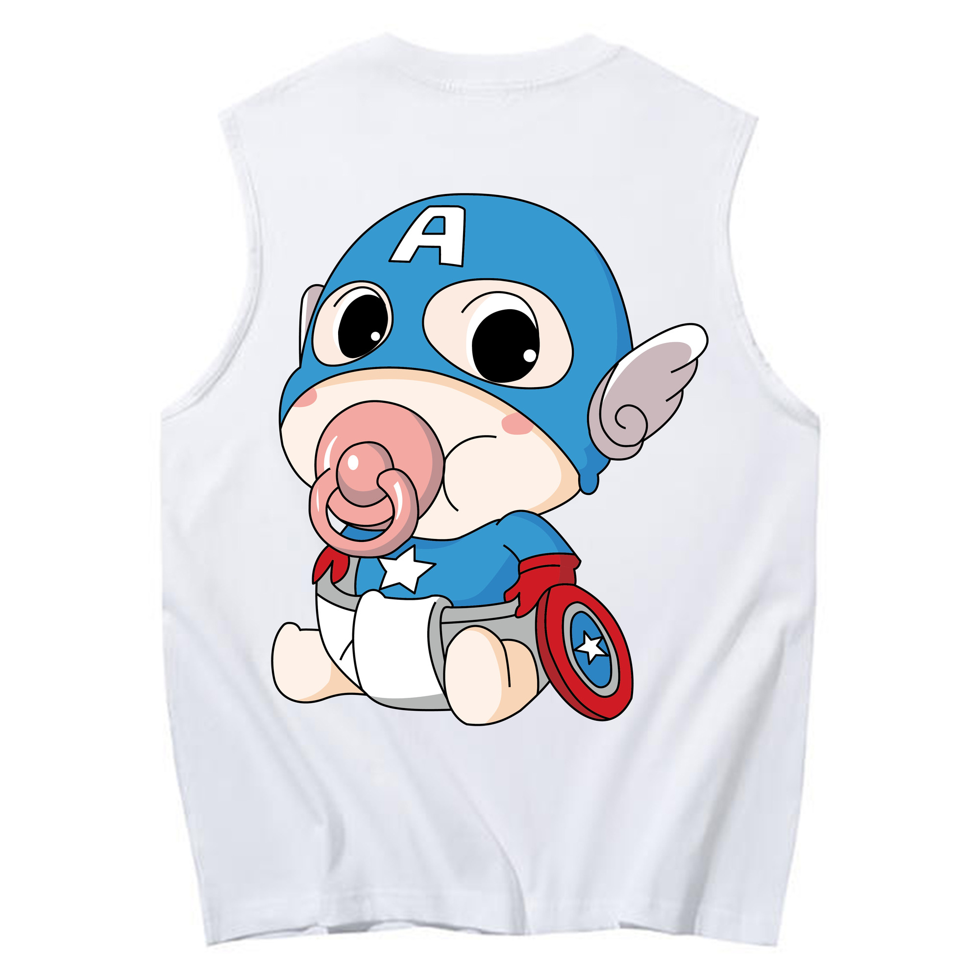 （画像用） アベンジャーズ The Avengers コットン100％タンクトップ（背面プリント）