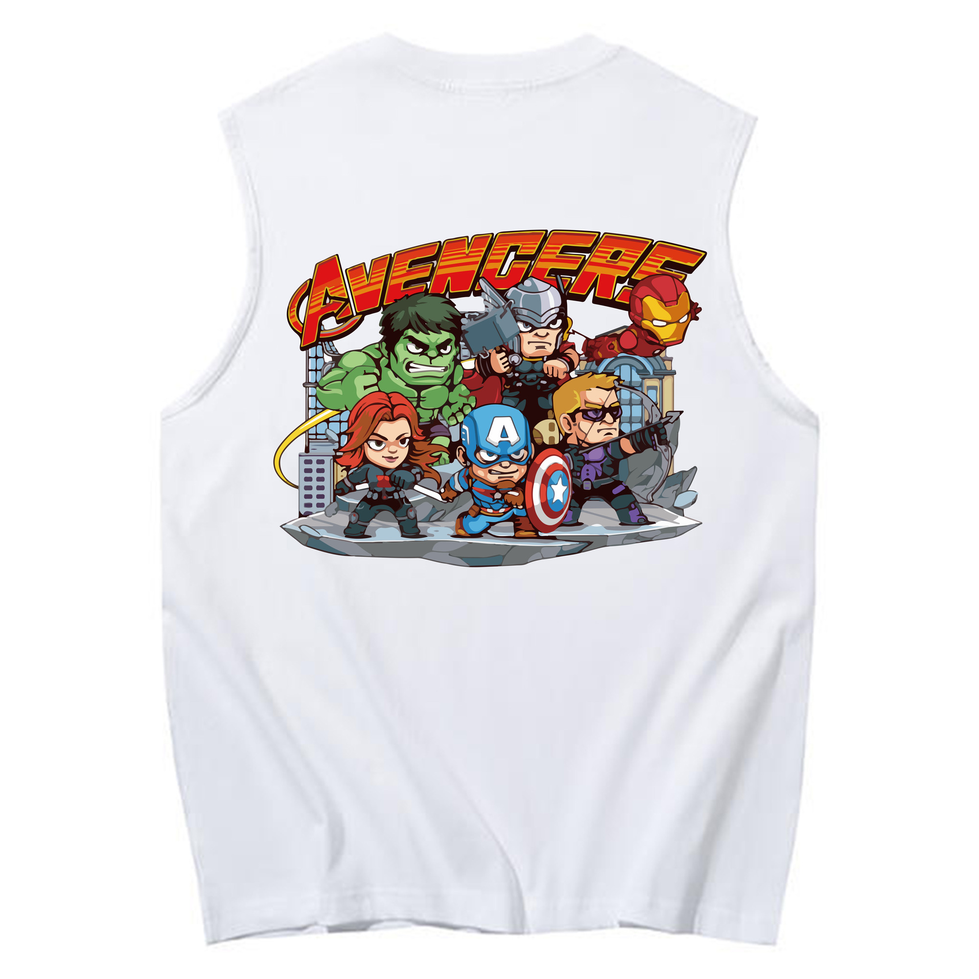 （画像用） アベンジャーズ The Avengers コットン100％タンクトップ（背面プリント）