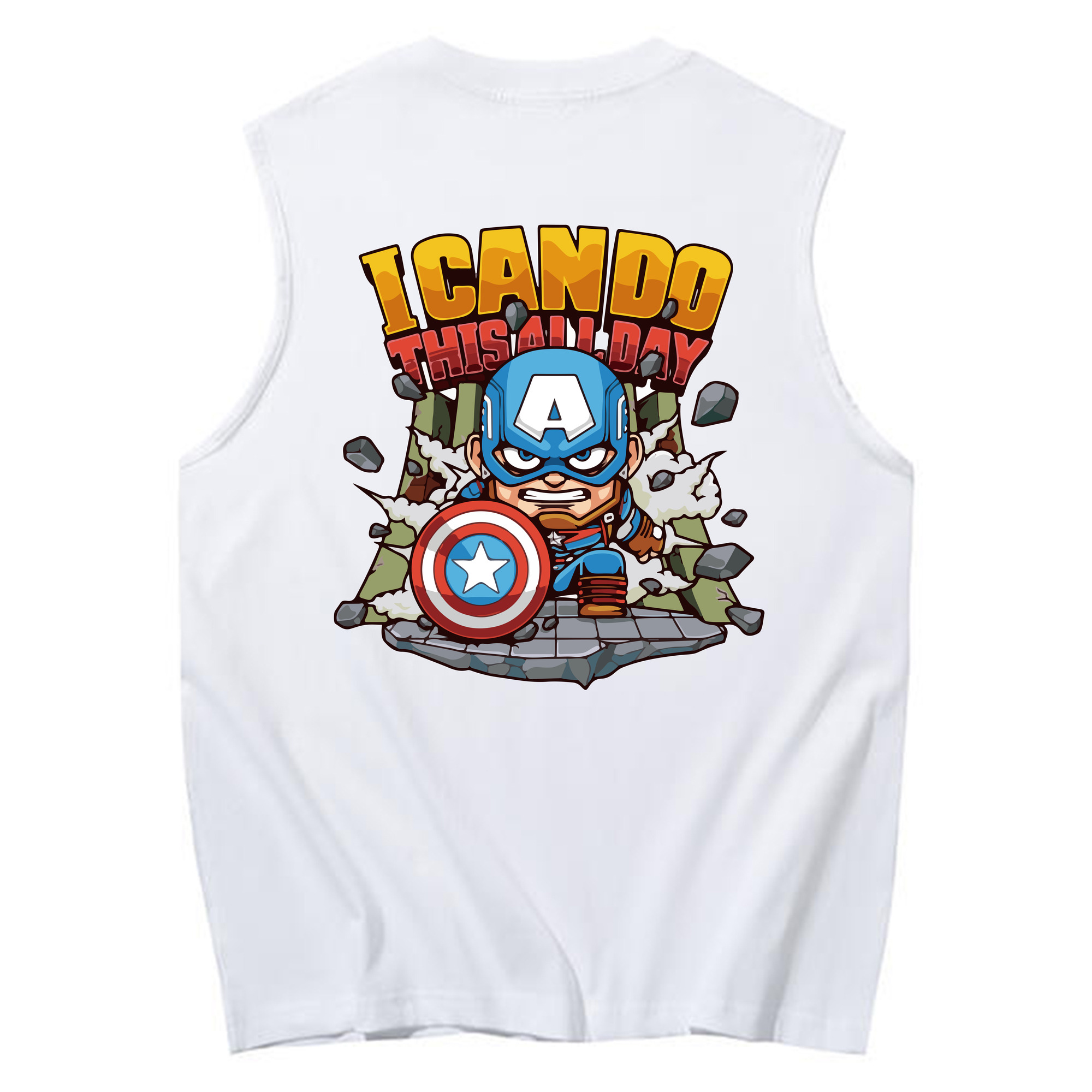 （画像用） アベンジャーズ The Avengers コットン100％タンクトップ（背面プリント）
