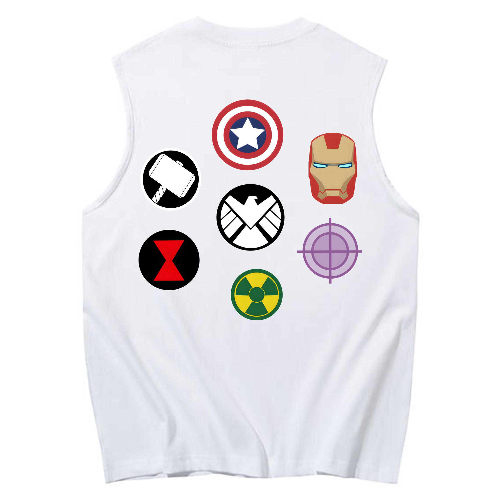 （画像用） アベンジャーズ The Avengers コットン100％タンクトップ（背面プリント）