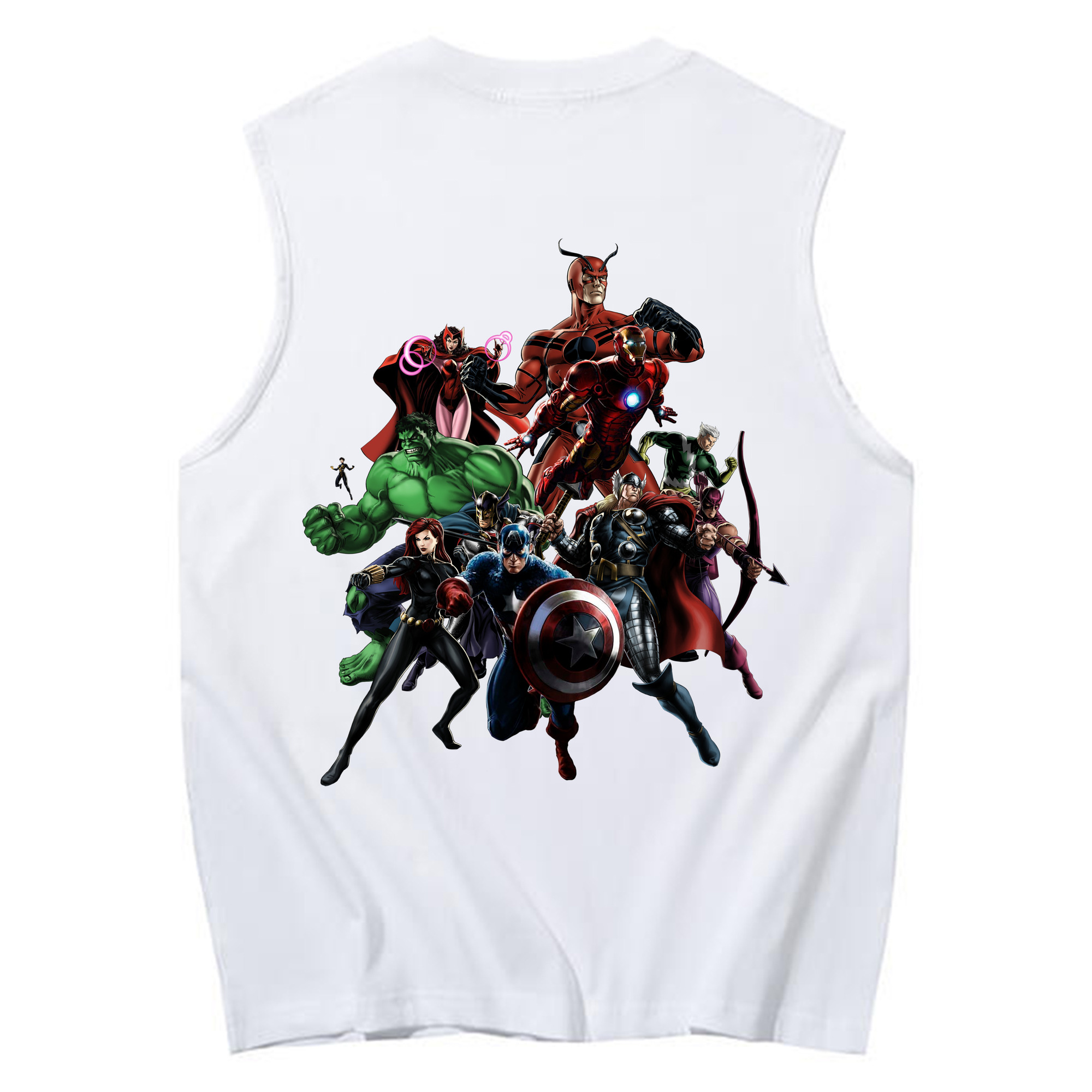 （画像用） アベンジャーズ The Avengers コットン100％タンクトップ（背面プリント）