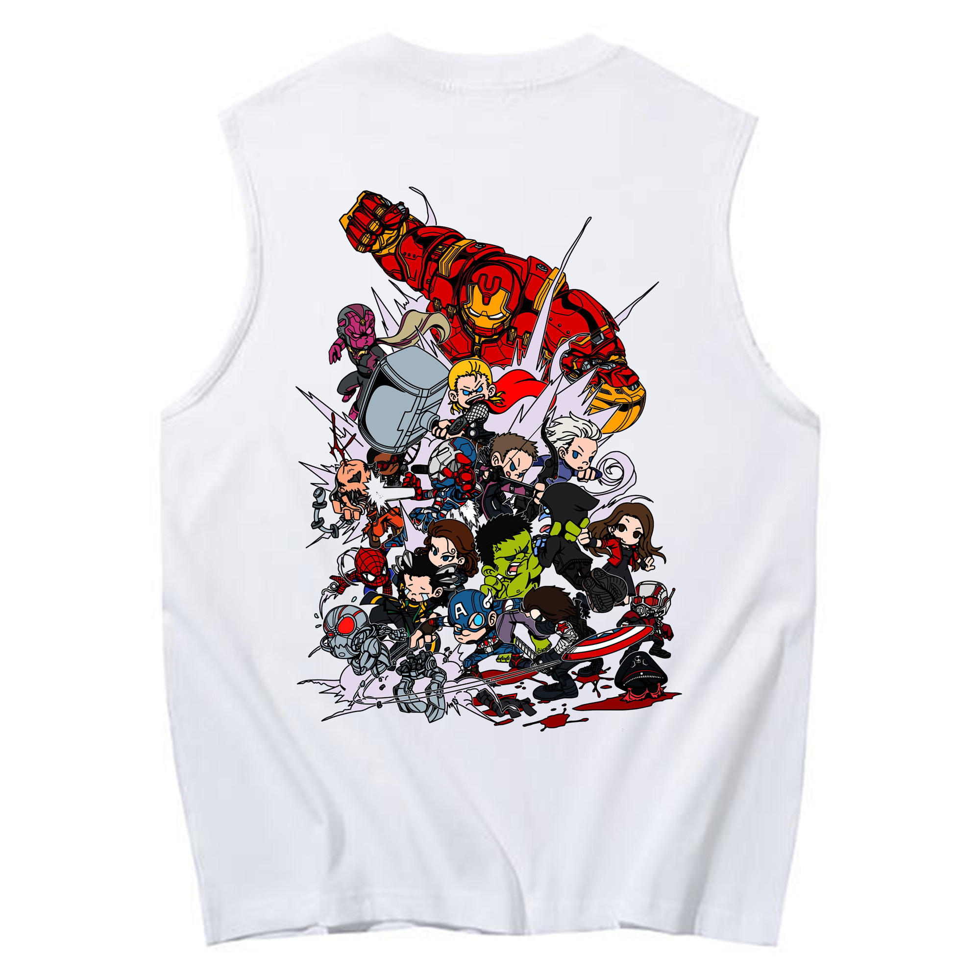 （画像用） アベンジャーズ The Avengers コットン100％タンクトップ（背面プリント）