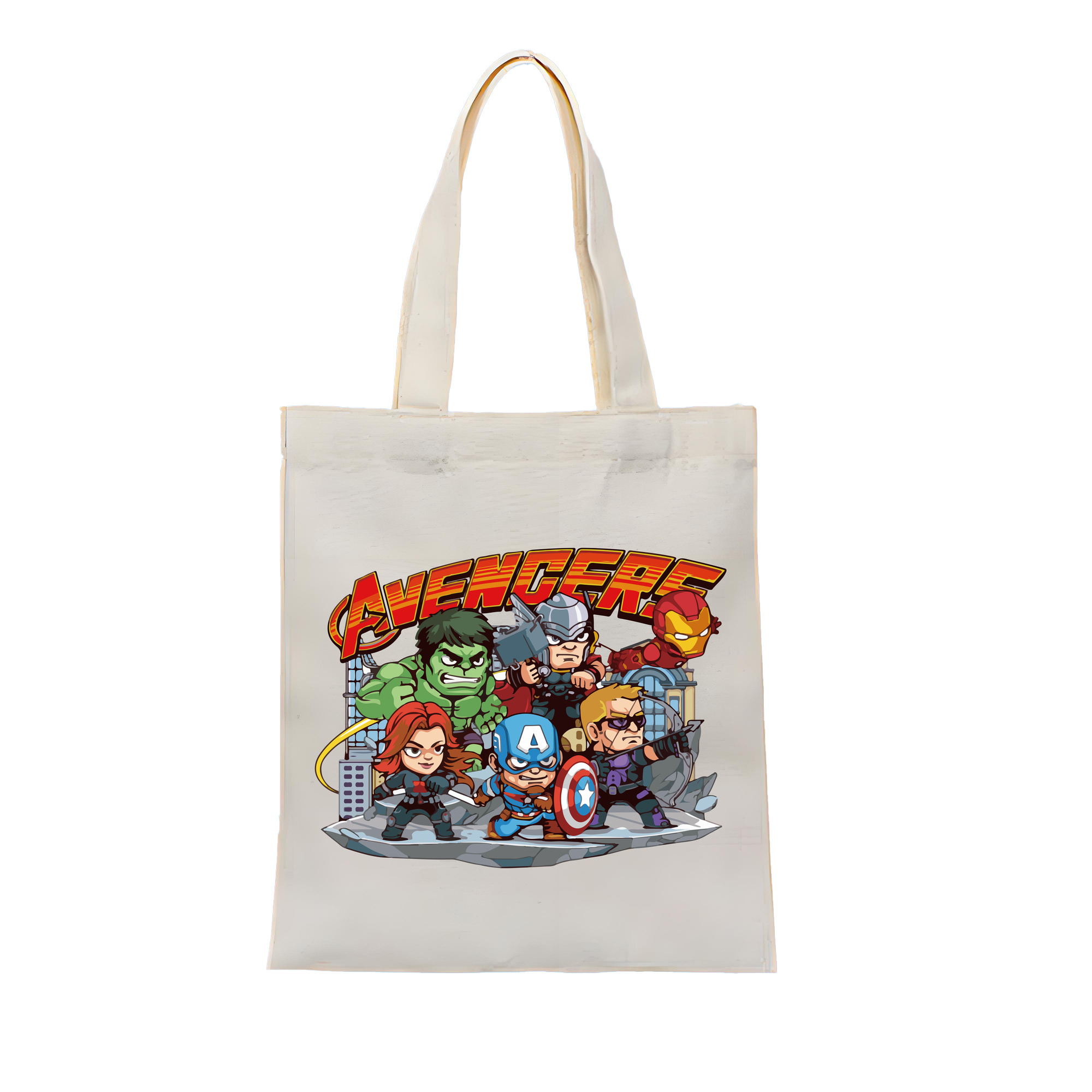 （画像用） アベンジャーズ The Avengers 縦型キャンバス生地手提げバッグ　トートバッグ