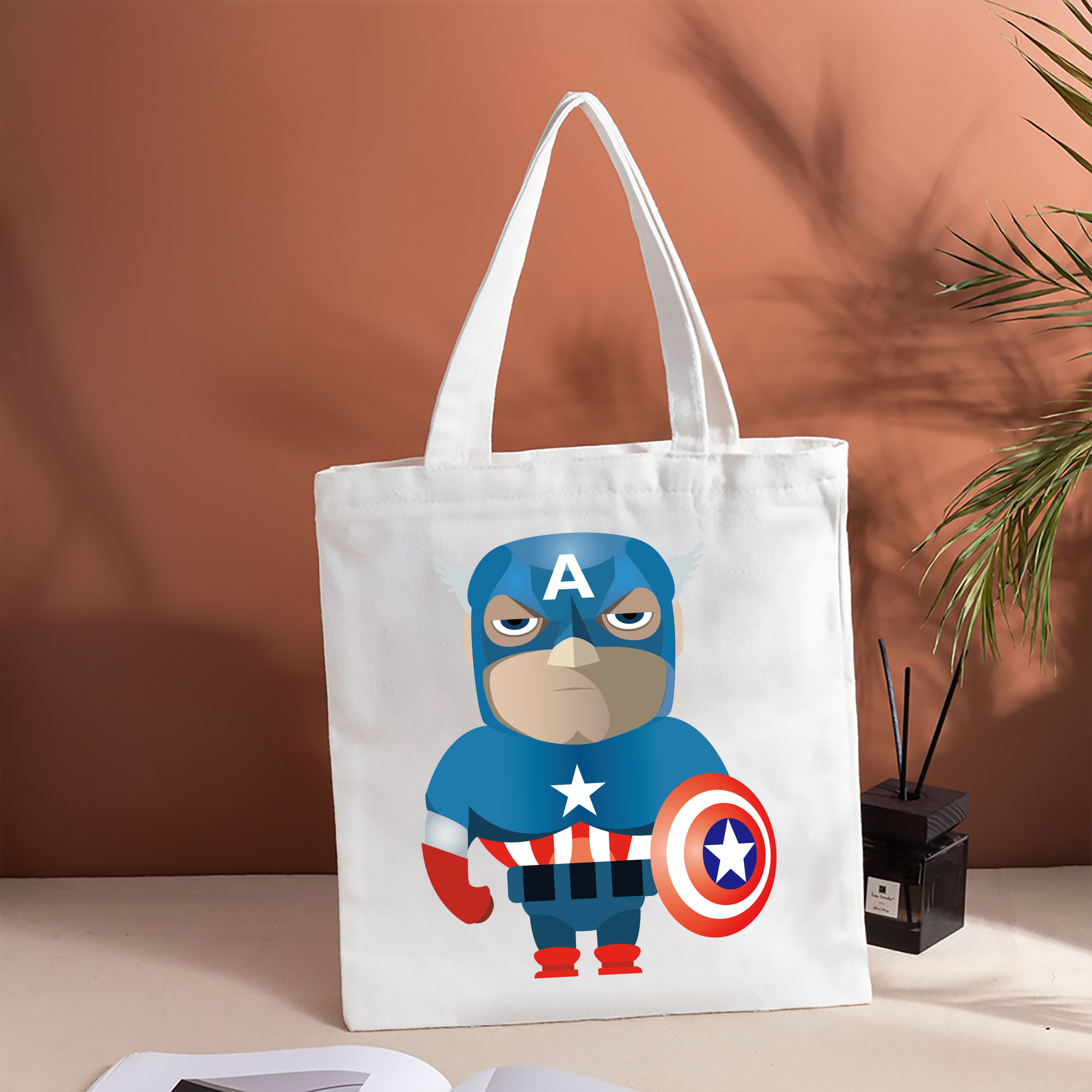 アベンジャーズ The Avengers 縦型キャンバス生地手提げバッグ　トートバッグ