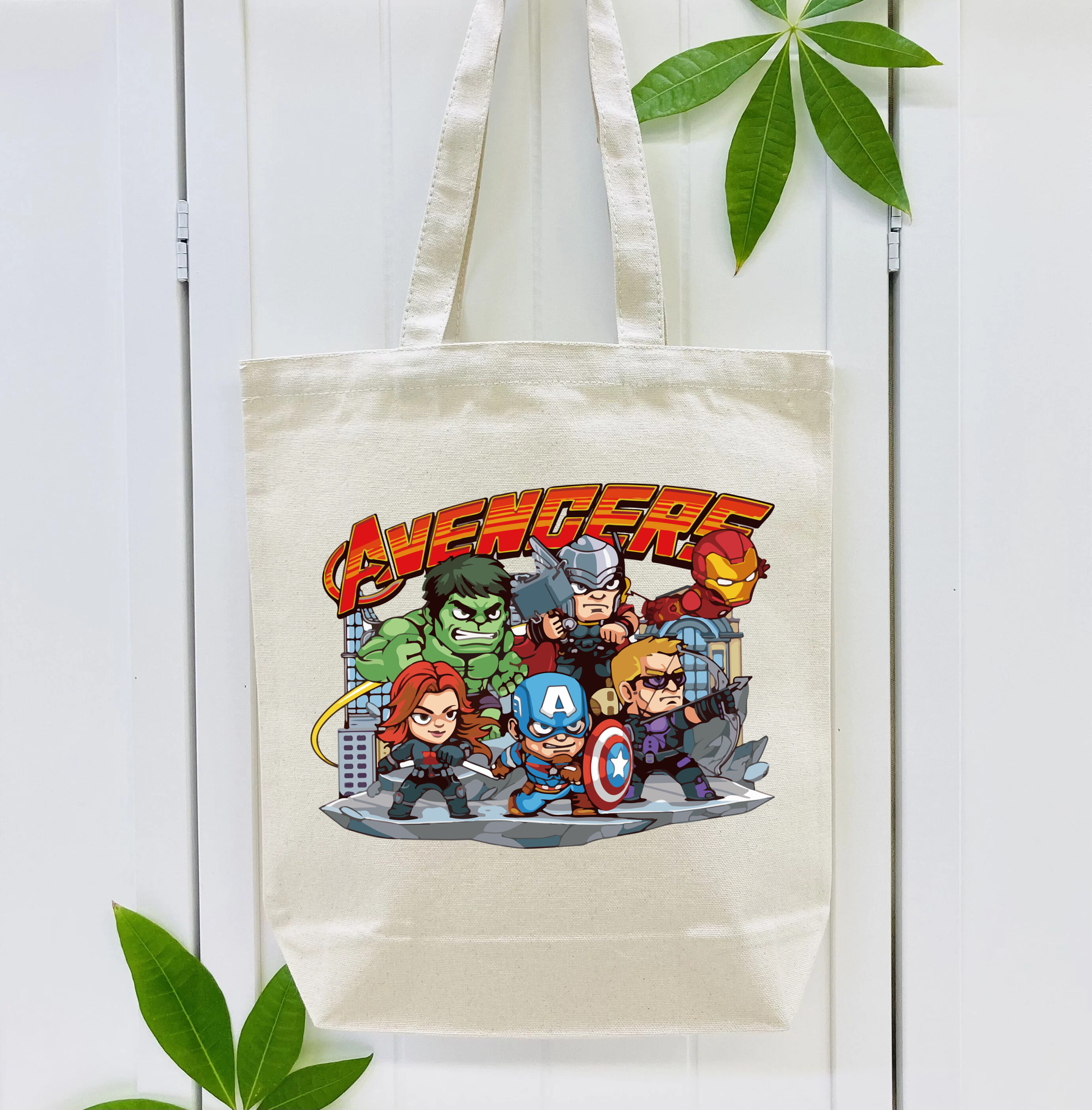 アベンジャーズ The Avengers 縦型キャンバス生地手提げバッグ　トートバッグ