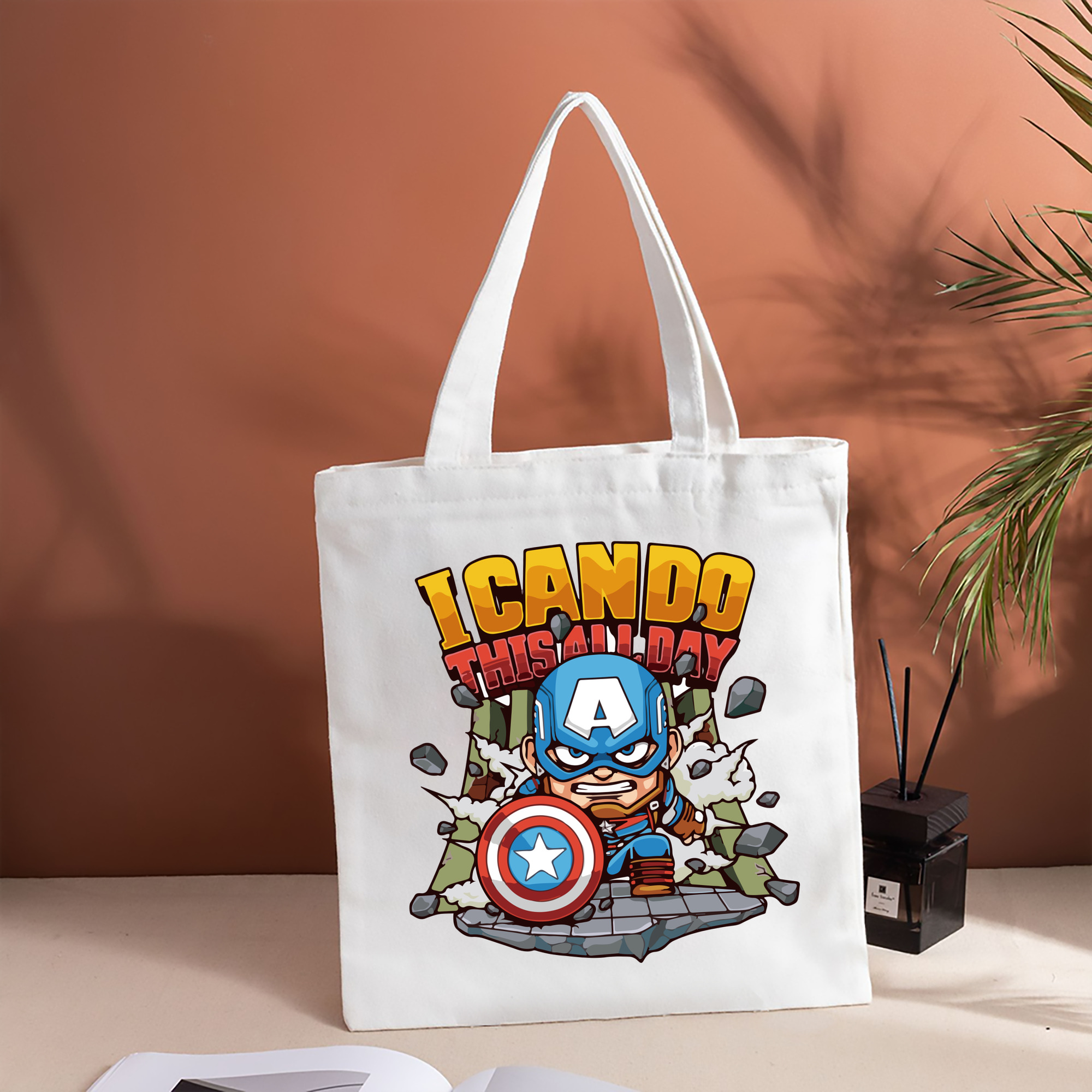 アベンジャーズ The Avengers 縦型キャンバス生地手提げバッグ　トートバッグ