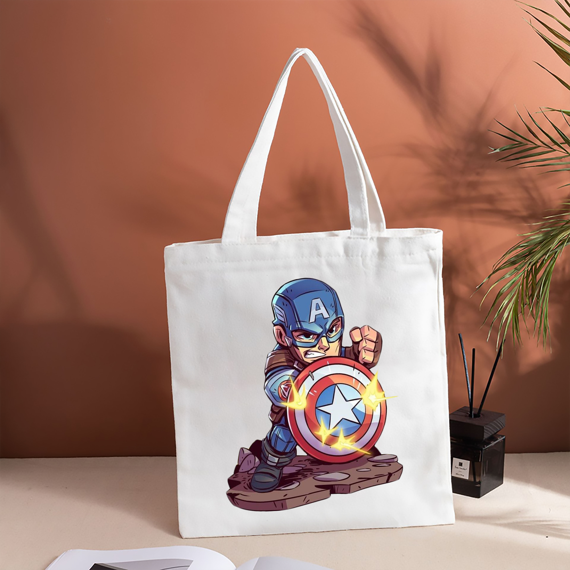 アベンジャーズ The Avengers 縦型キャンバス生地手提げバッグ　トートバッグ