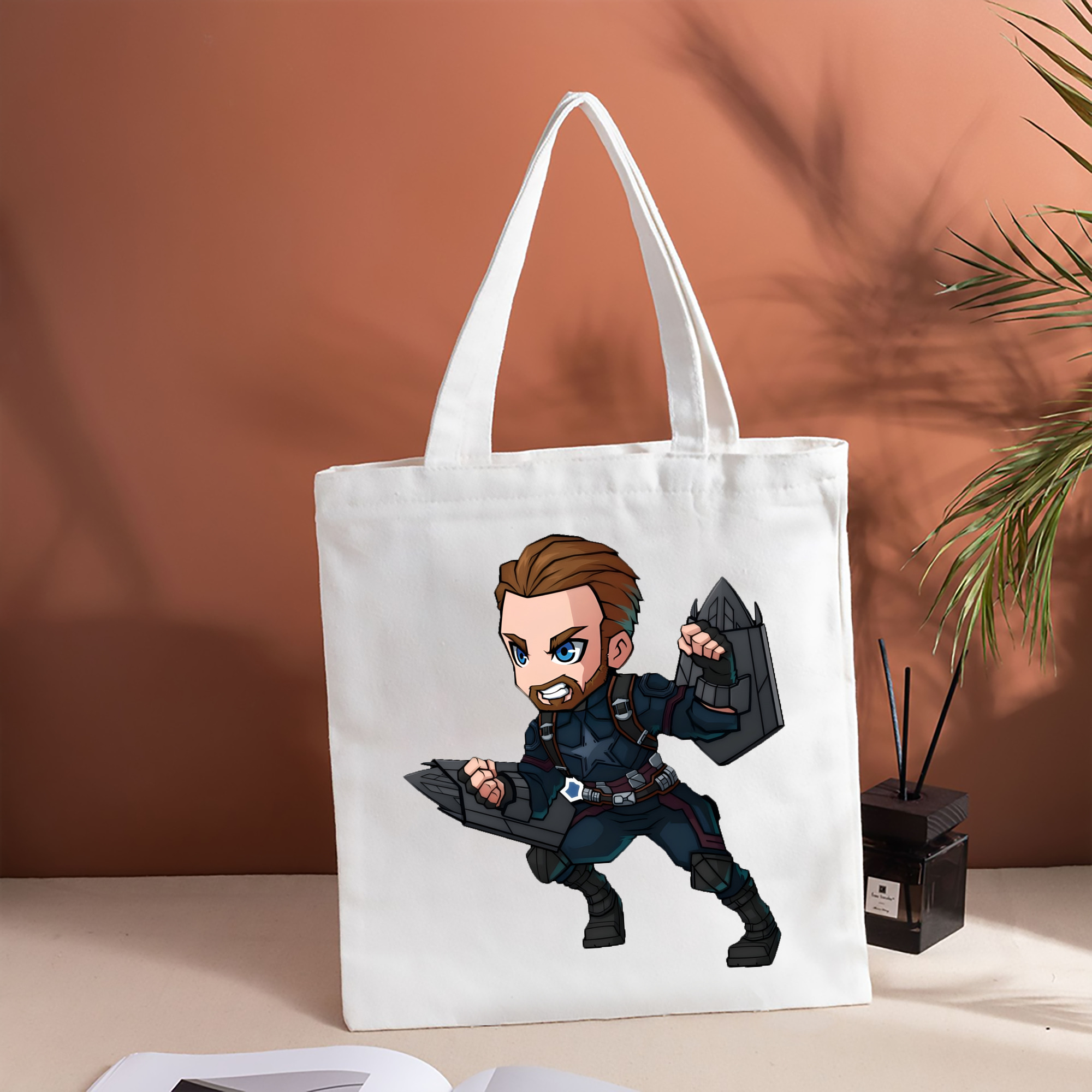 アベンジャーズ The Avengers 縦型キャンバス生地手提げバッグ　トートバッグ
