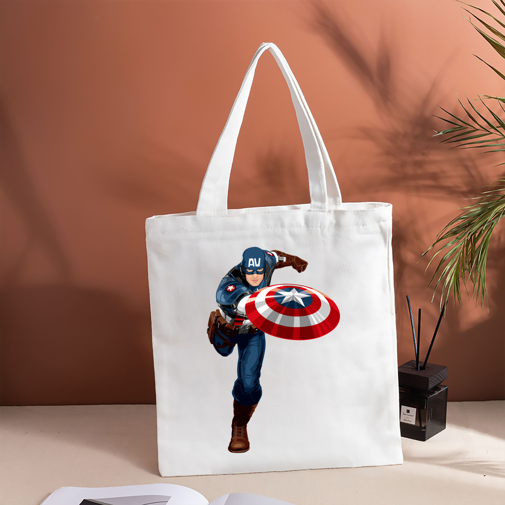 アベンジャーズ The Avengers 縦型キャンバス生地手提げバッグ　トートバッグ