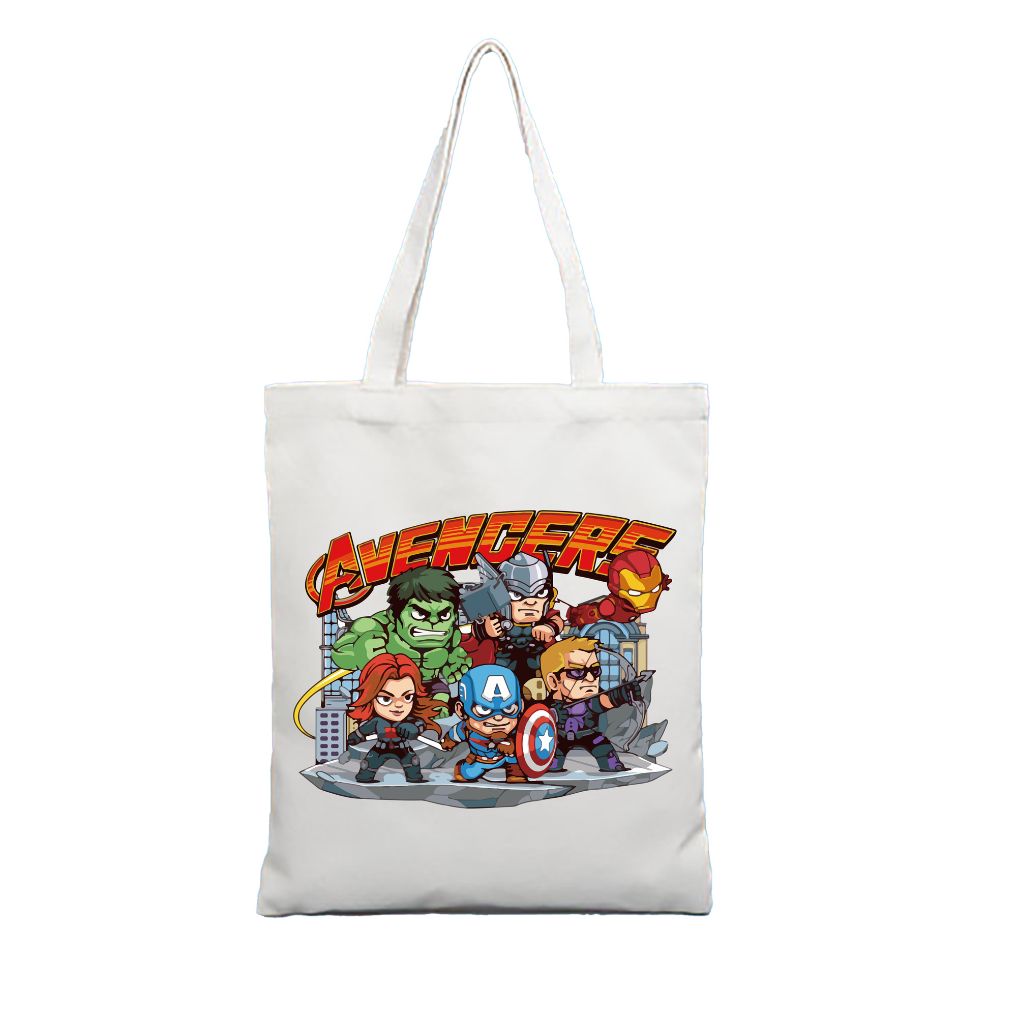 （画像用） アベンジャーズ The Avengers 縦型キャンバス生地手提げバッグ　トートバッグ