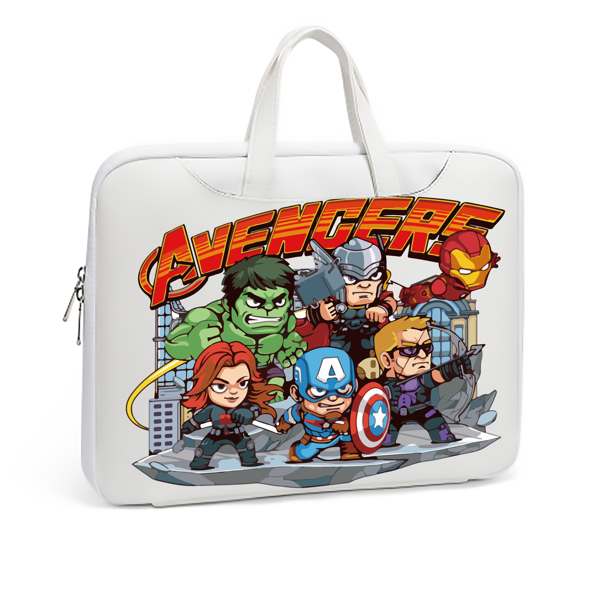 （画像用） アベンジャーズ The Avengers レザーラップトップバッグ　ノートパソコンケース