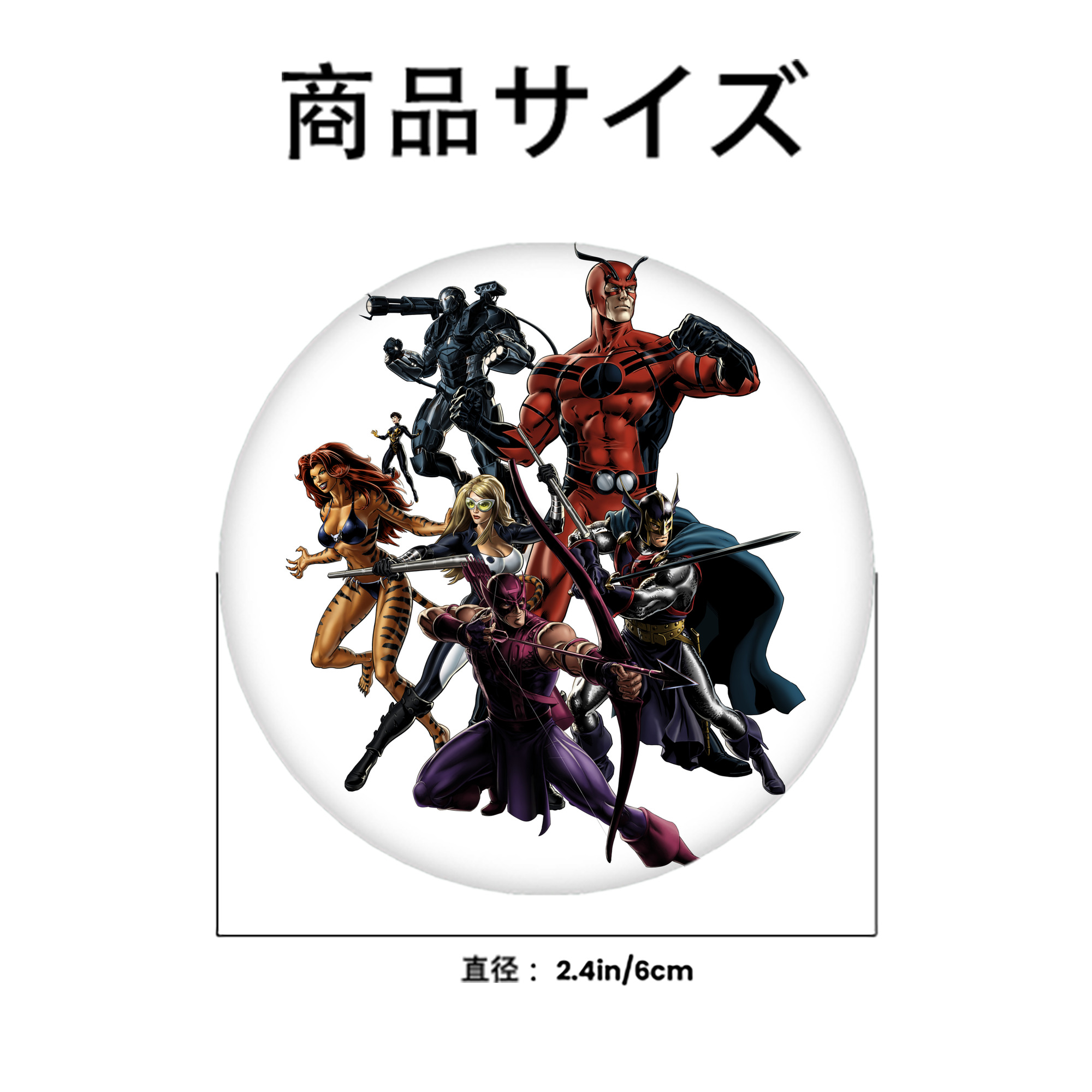 アベンジャーズ The Avengers 6cm 缶バッジ 複数セット