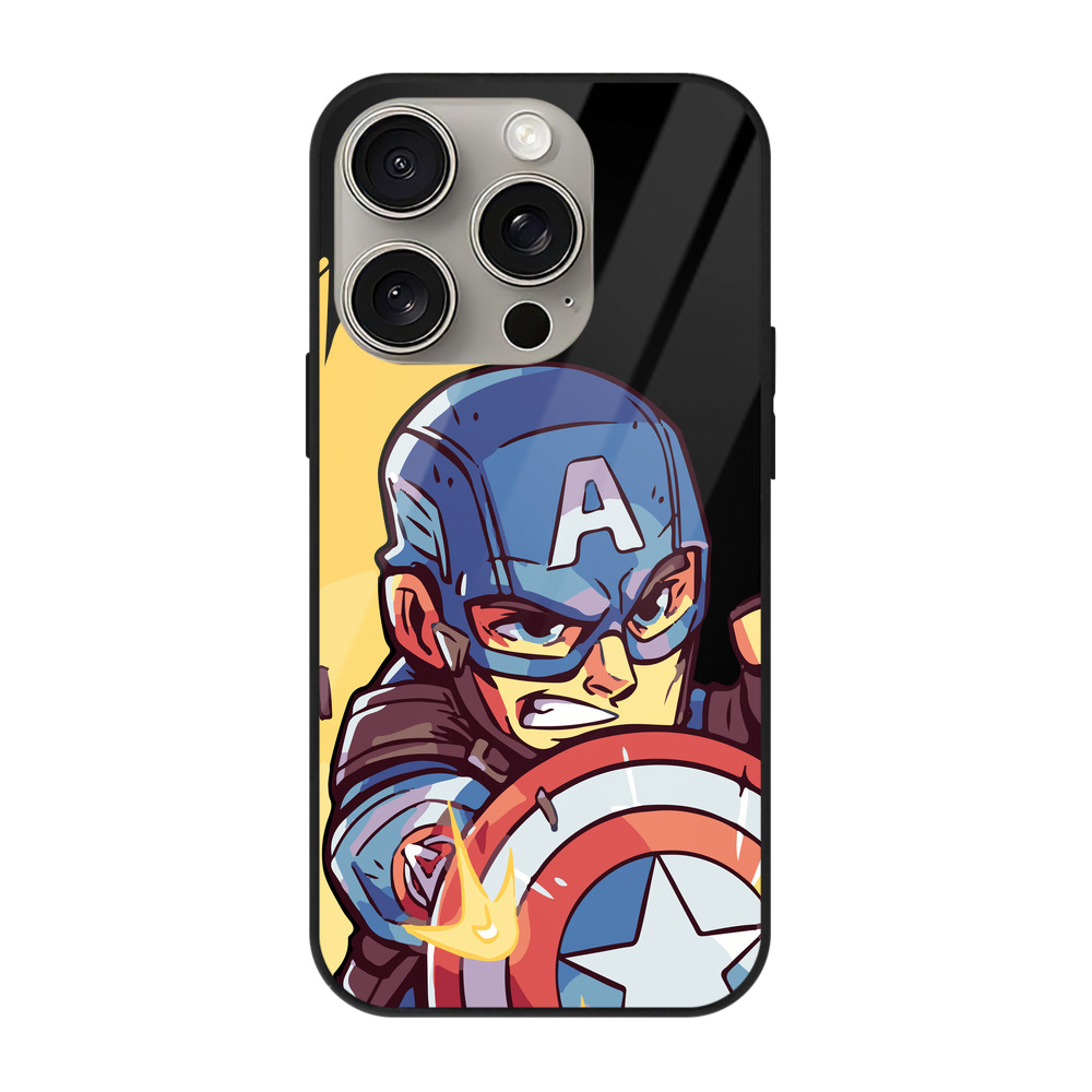 （画像用） アベンジャーズ The Avengers 【iPhone15Pro対応】スマホケース 耐衝撃＆黄変防止 背面ガラス