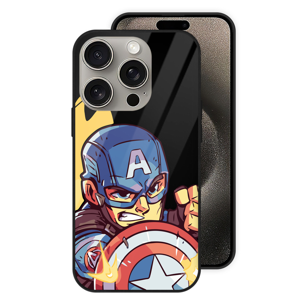 （画像用） アベンジャーズ The Avengers 【iPhone15Pro対応】スマホケース 耐衝撃＆黄変防止 背面ガラス
