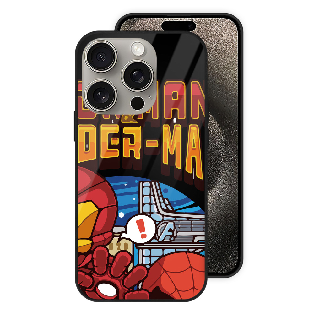 （画像用） アベンジャーズ The Avengers 【iPhone15Pro対応】スマホケース 耐衝撃＆黄変防止 背面ガラス