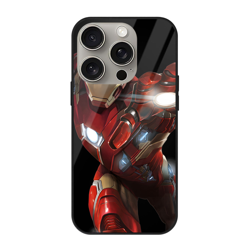 （画像用） アベンジャーズ The Avengers 【iPhone15Pro対応】スマホケース 耐衝撃＆黄変防止 背面ガラス