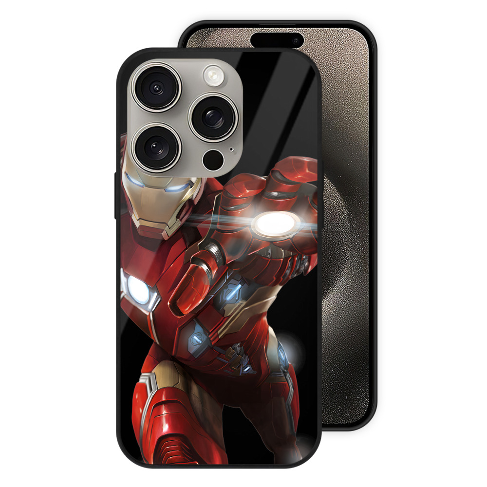 （画像用） アベンジャーズ The Avengers 【iPhone15Pro対応】スマホケース 耐衝撃＆黄変防止 背面ガラス