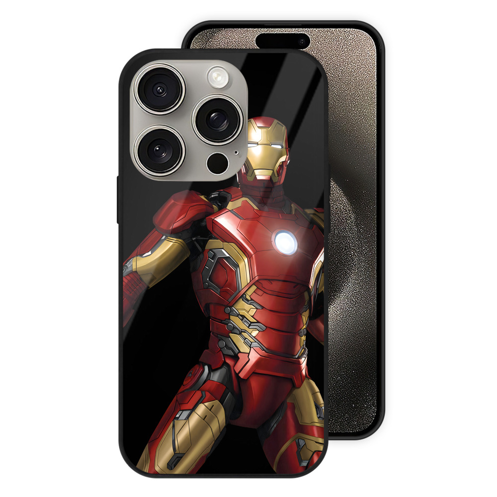 （画像用） アベンジャーズ The Avengers 【iPhone15Pro対応】スマホケース 耐衝撃＆黄変防止 背面ガラス
