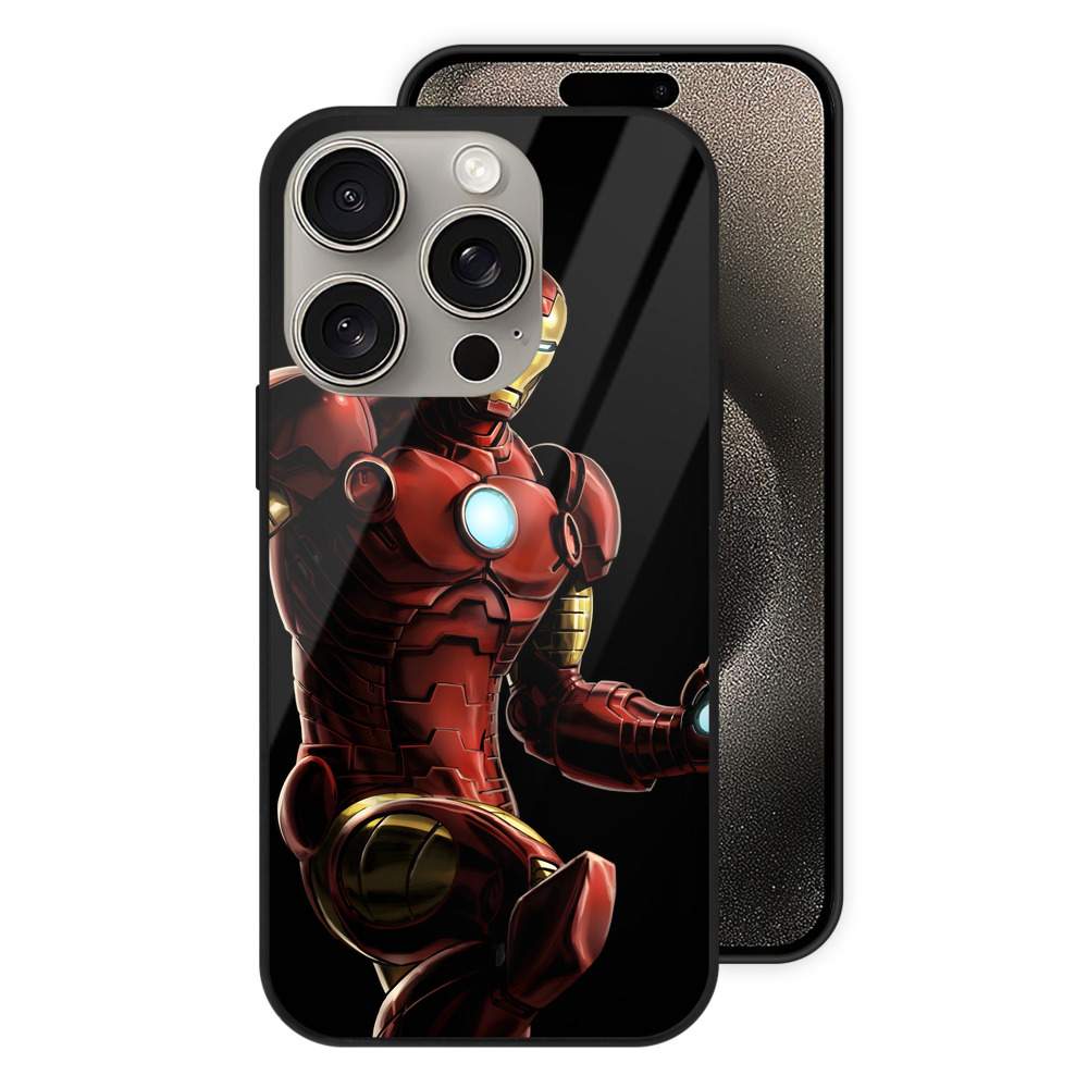 （画像用） アベンジャーズ The Avengers 【iPhone15Pro対応】スマホケース 耐衝撃＆黄変防止 背面ガラス